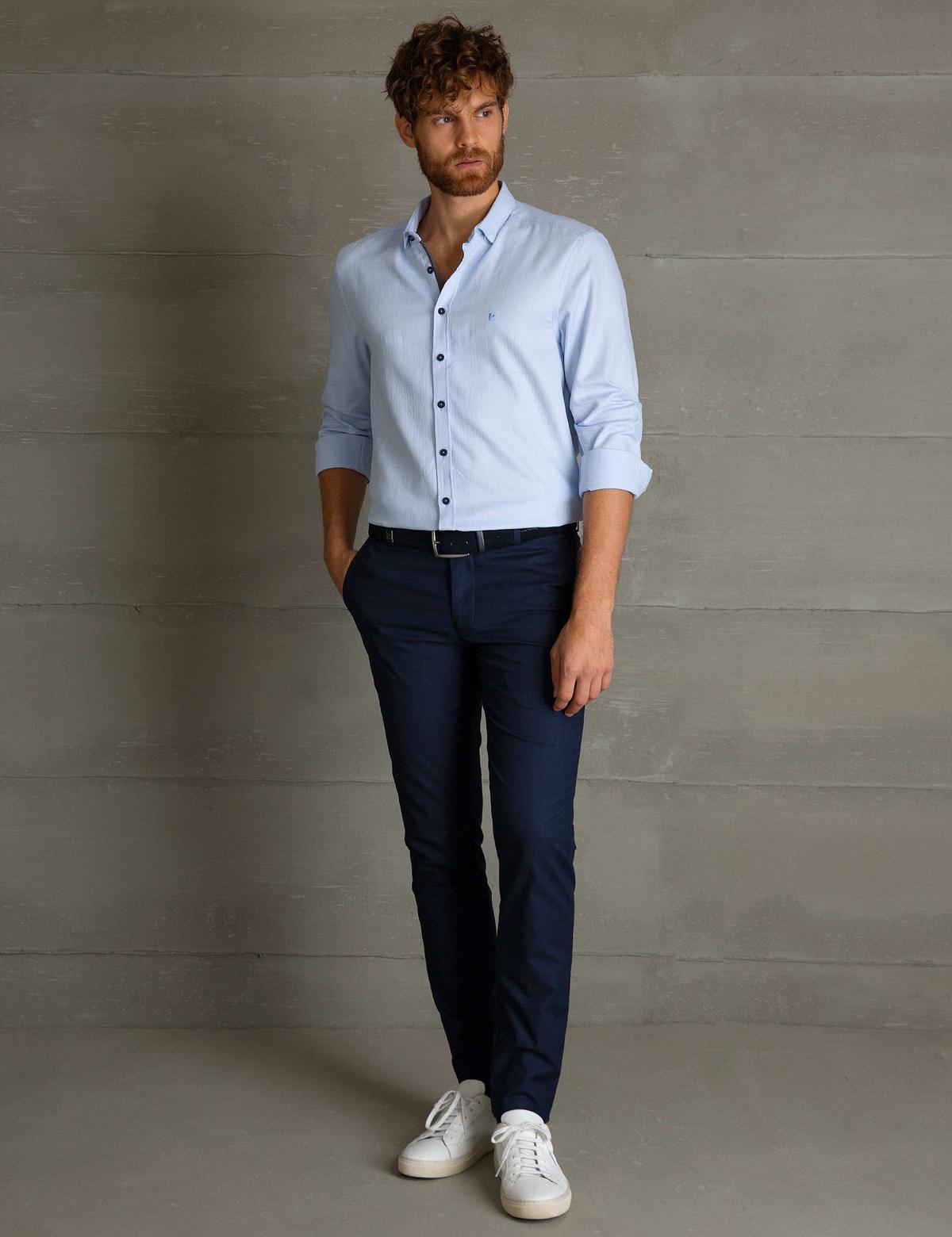 Açık Mavi Slim Fit Gömlek