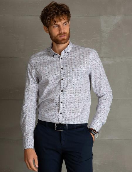 Kahverengi Slim Fit Gömlek - 50193902002