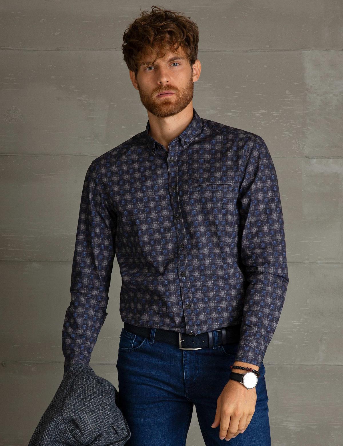 Koyu Mavi Regular Fit Gömlek - 50193941001