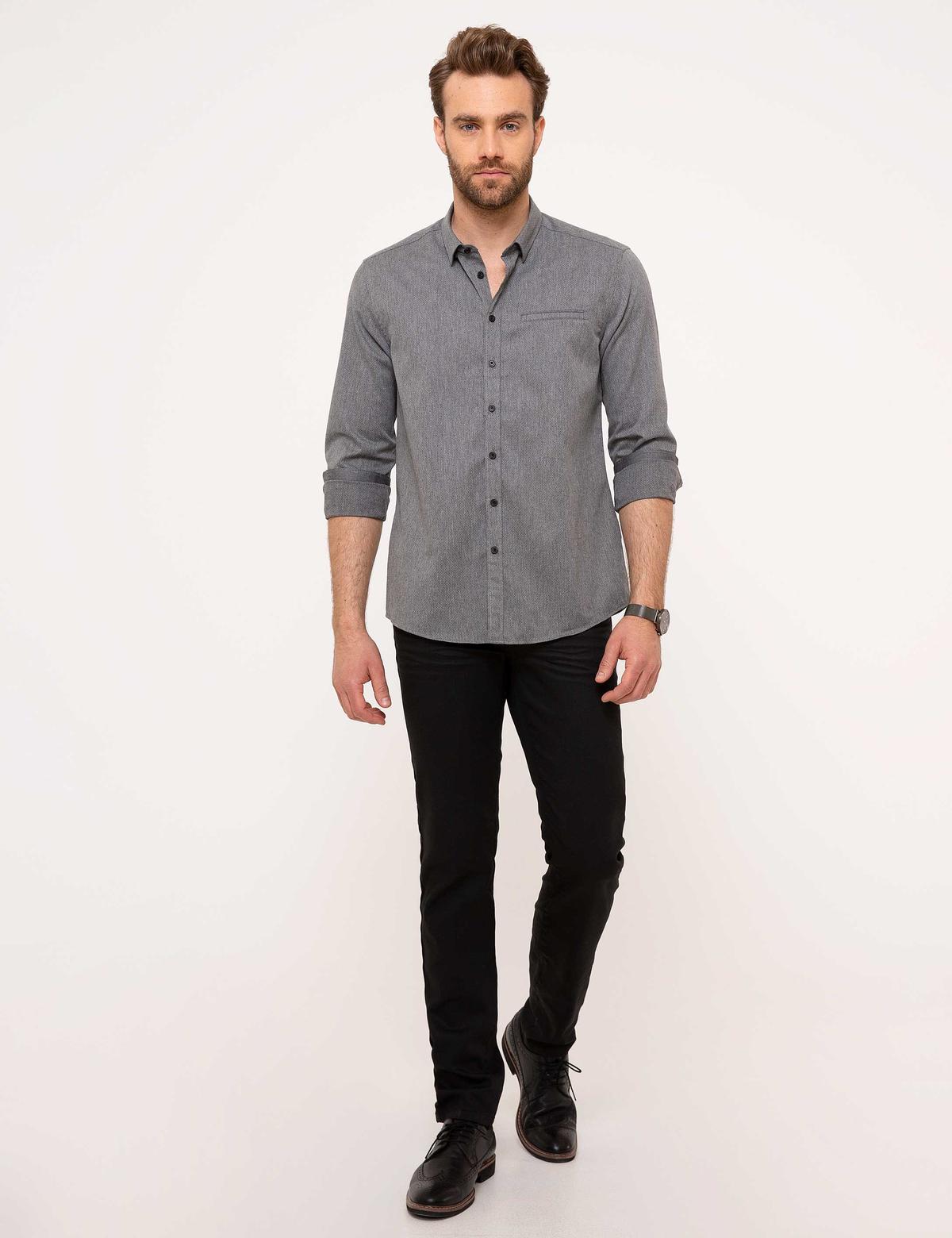 Gri Slim Fit Gömlek - 50193963001