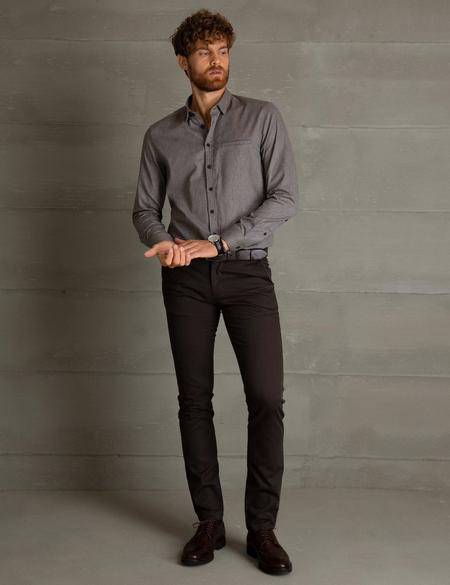 Kahverengi Slim Fit Gömlek - 50193963010