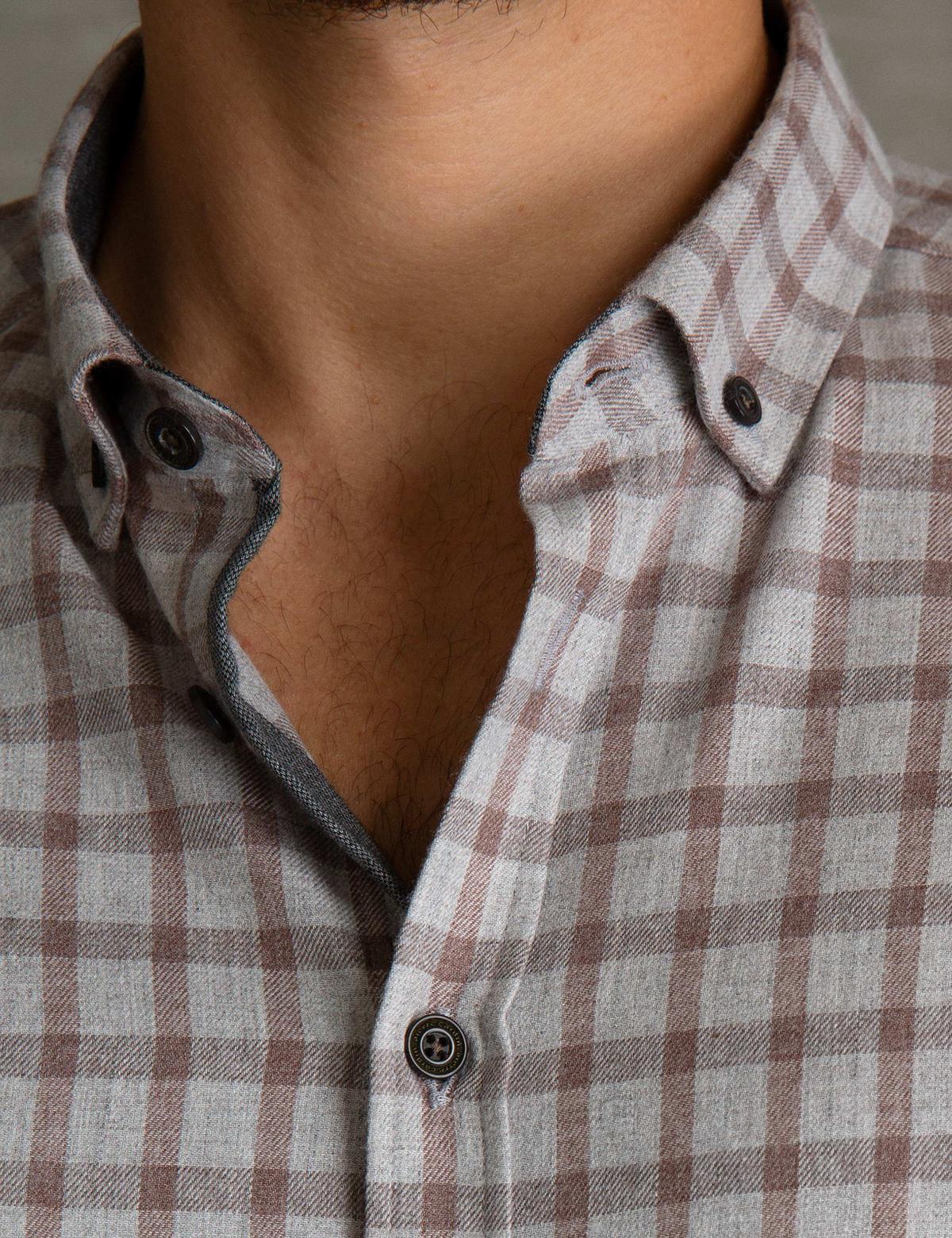 Açık Kahverengi Slim Fit Gömlek - 50193965036