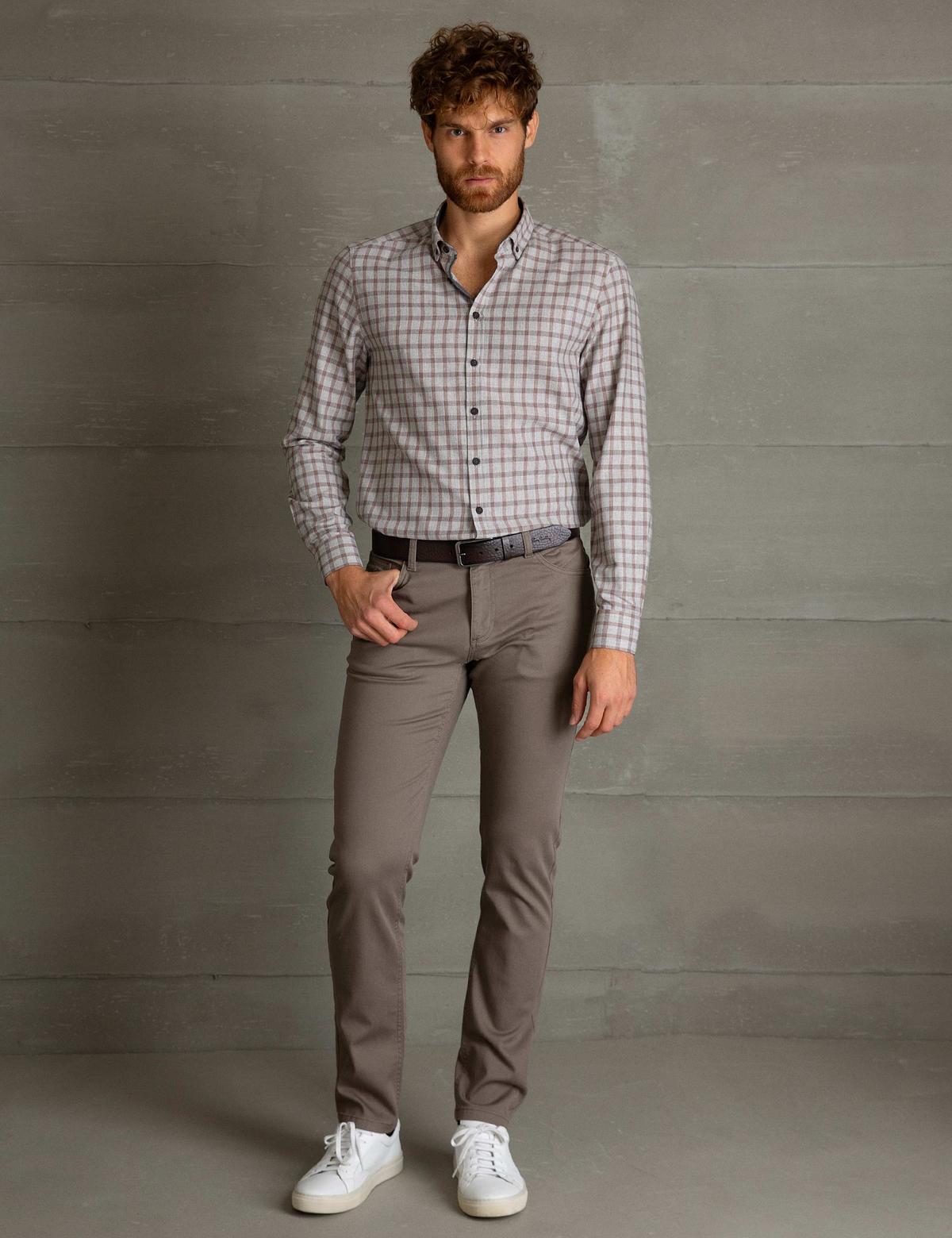 Açık Kahverengi Slim Fit Gömlek