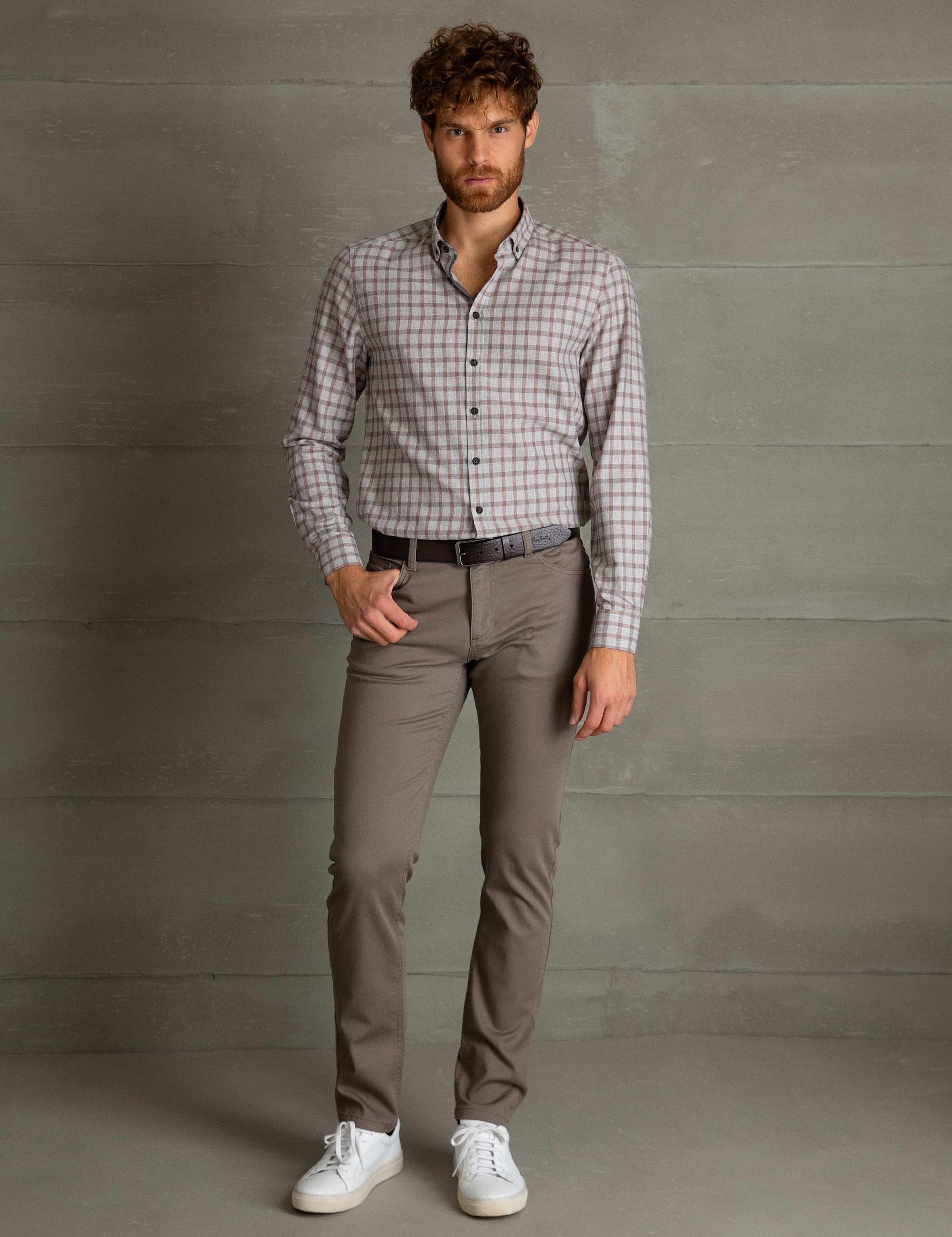 Açık Kahverengi Slim Fit Gömlek