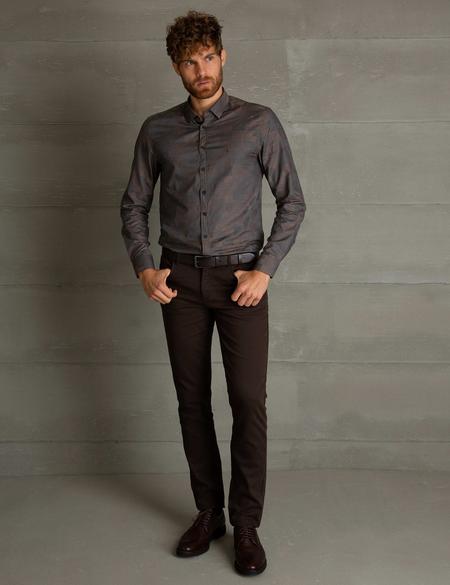 Kahverengi Slim Fit Gömlek - 50194021002