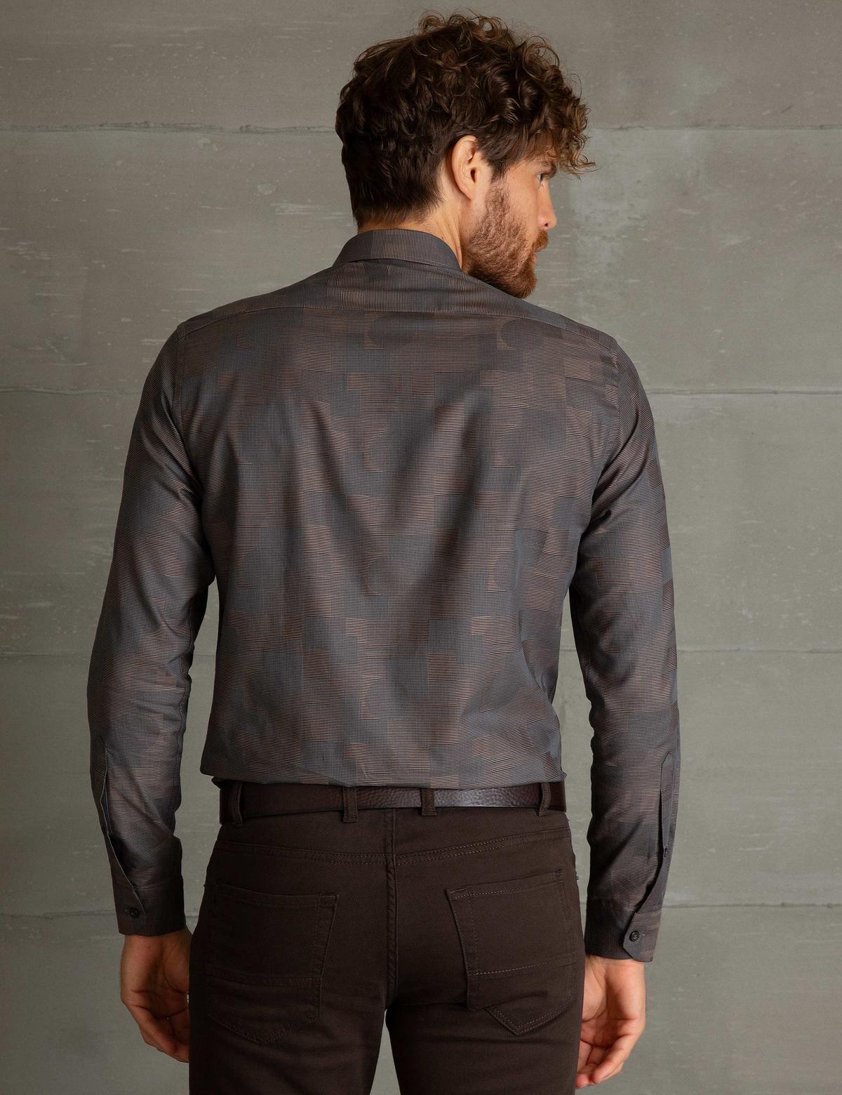Kahverengi Slim Fit Gömlek - 50194021002