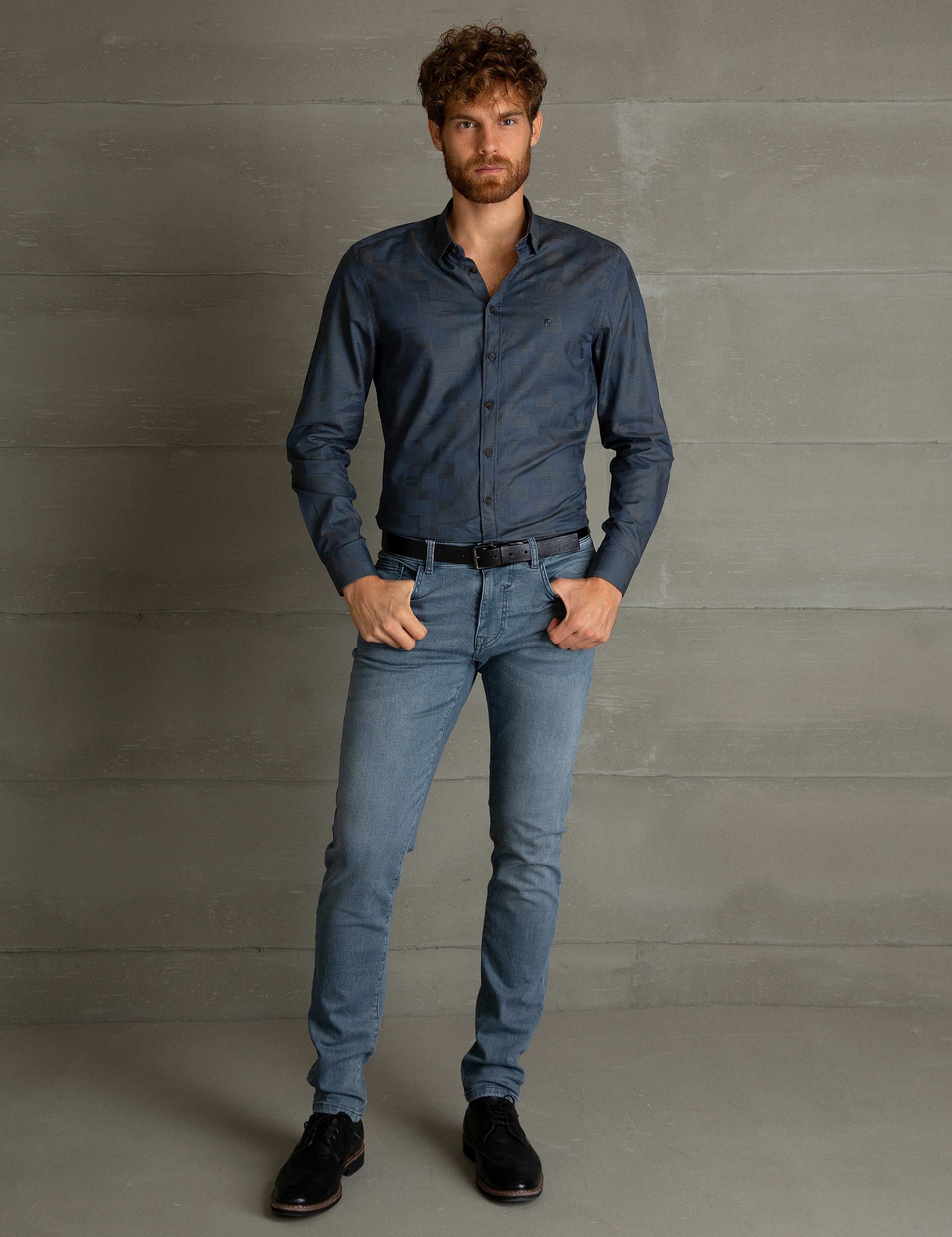 Lacivert Slim Fit Gömlek - Image 1