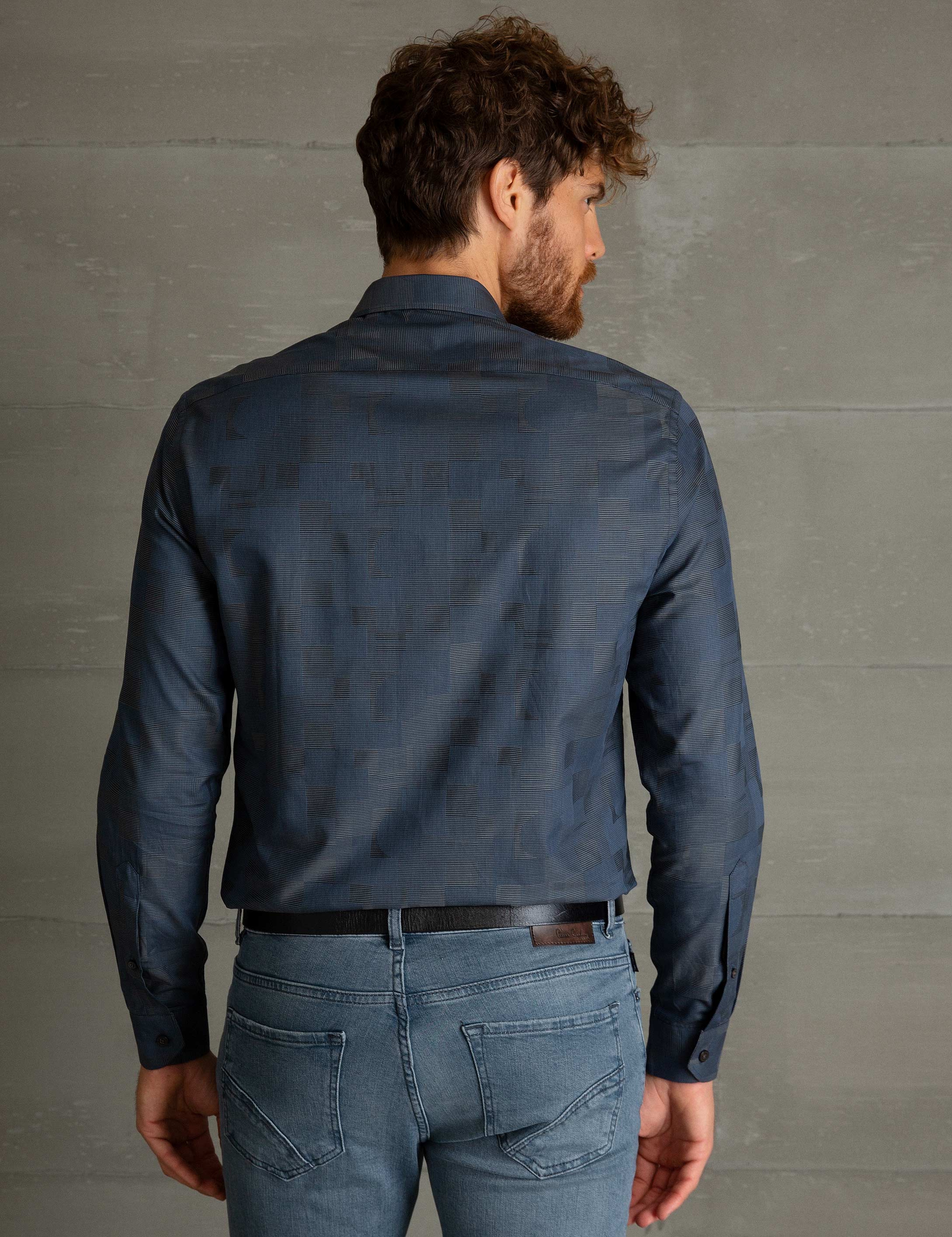 Lacivert Slim Fit Gömlek - Image 3