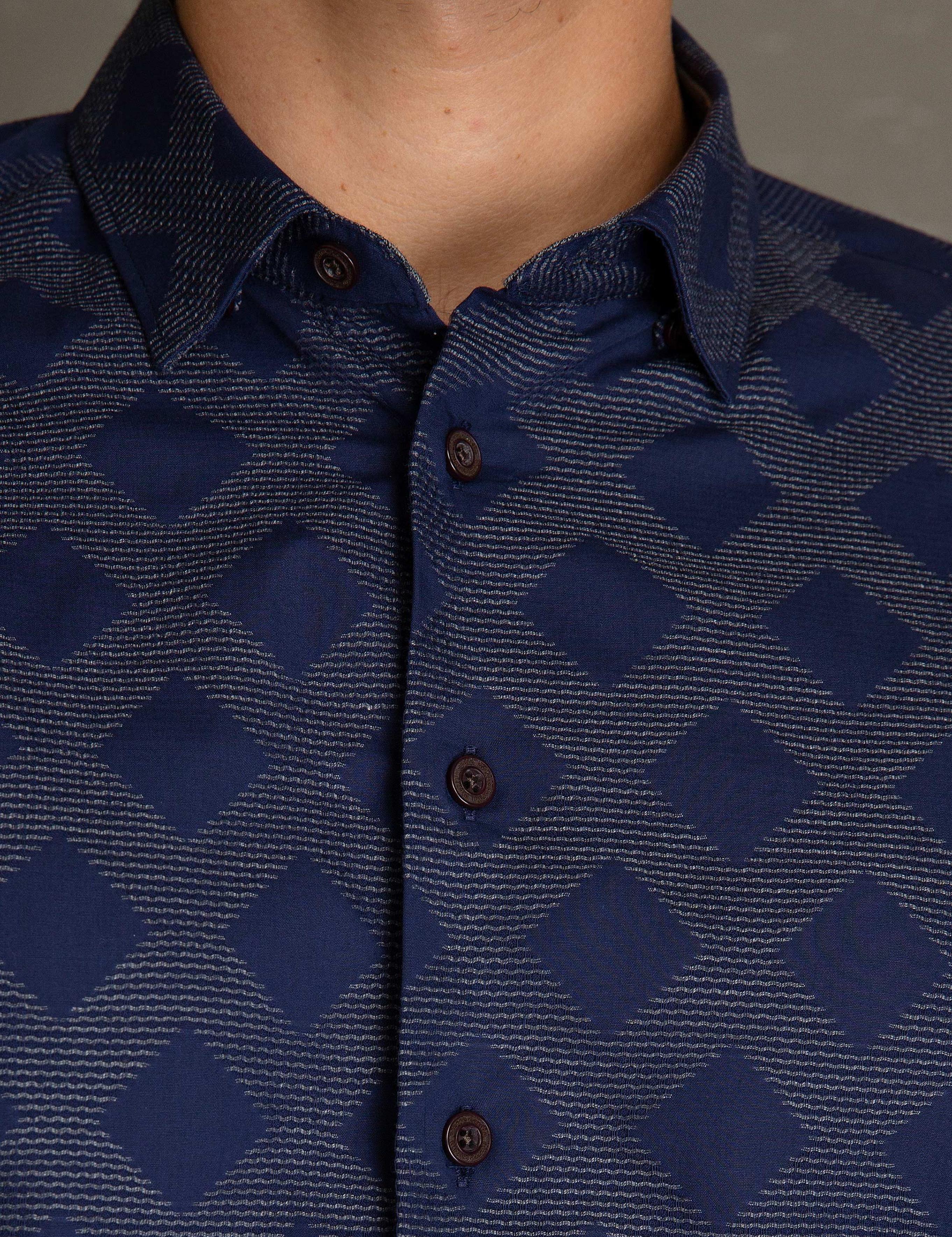 Gri Detaylı Slim Fit Gömlek