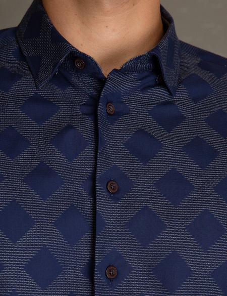 Gri Detaylı Slim Fit Gömlek - 50194031010