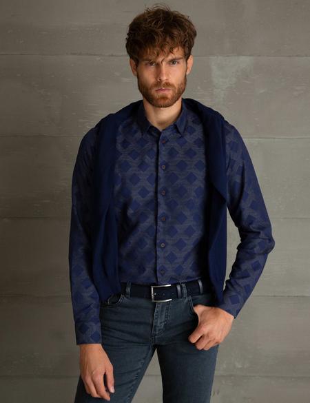 Gri Detaylı Slim Fit Gömlek - 50194031010