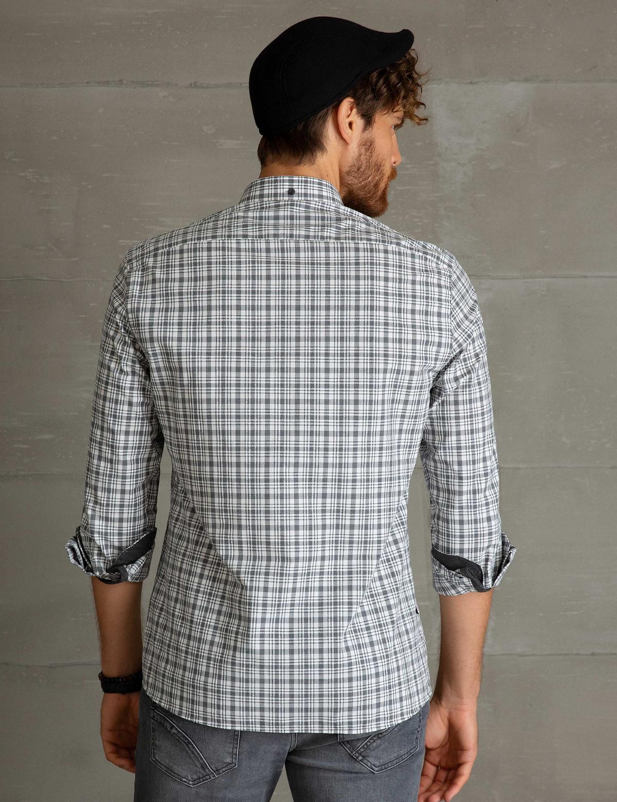 Gri Slim Fit Gömlek - 50194034024