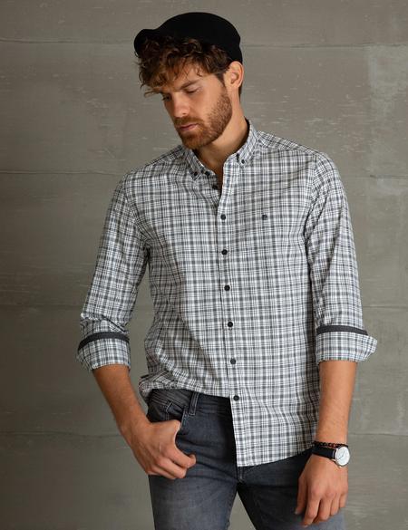 Gri Slim Fit Gömlek - 50194034024