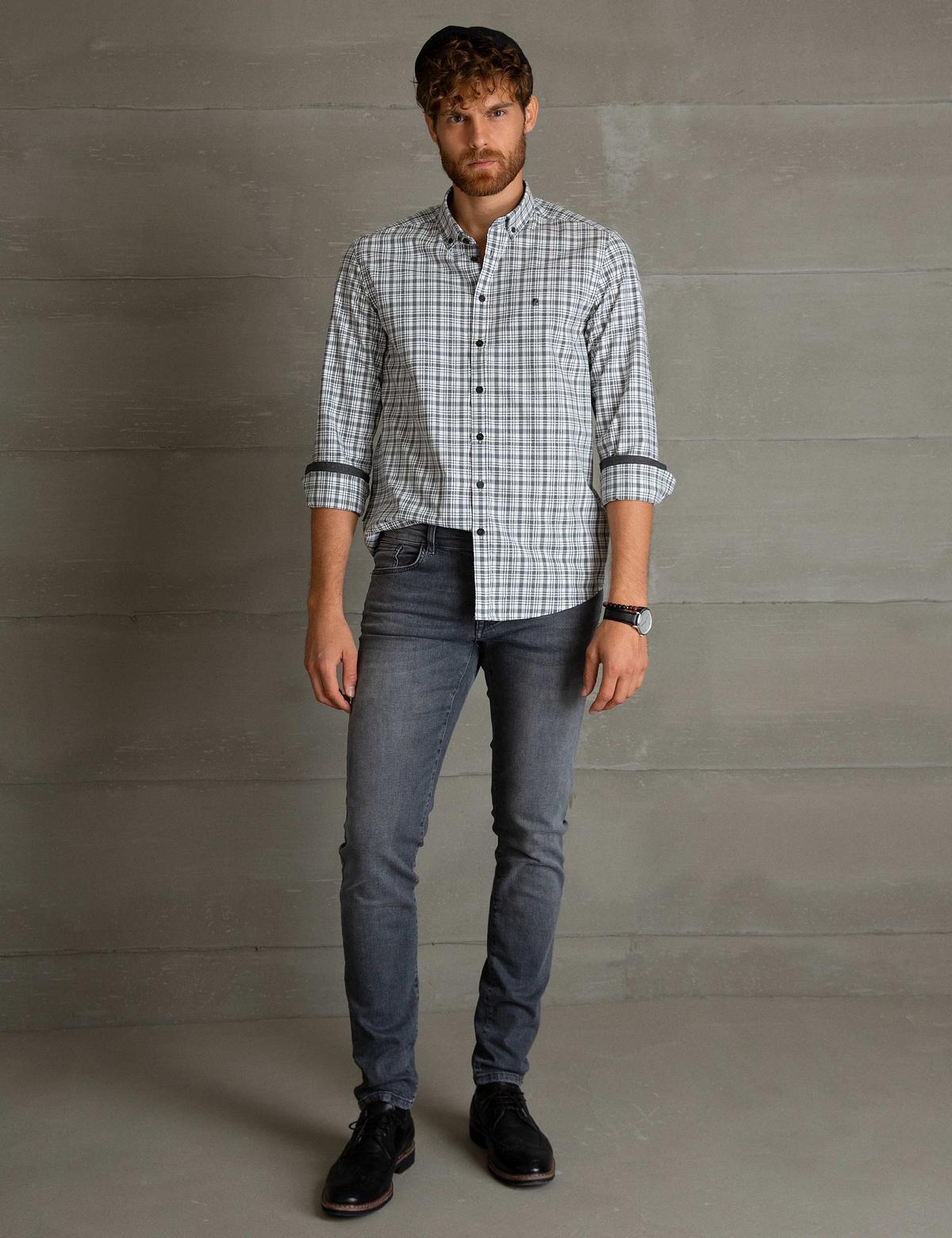 Gri Slim Fit Gömlek