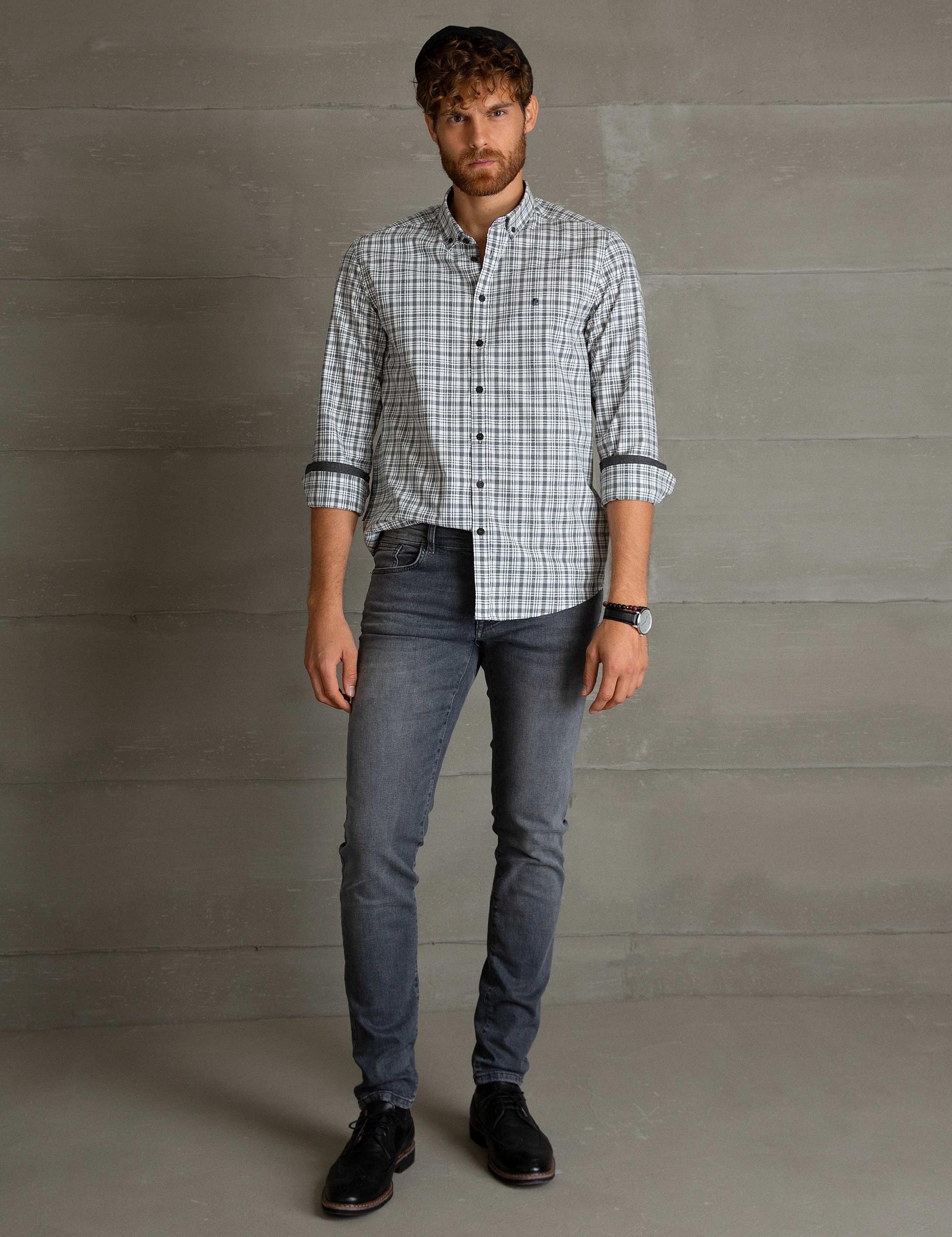 Gri Slim Fit Gömlek