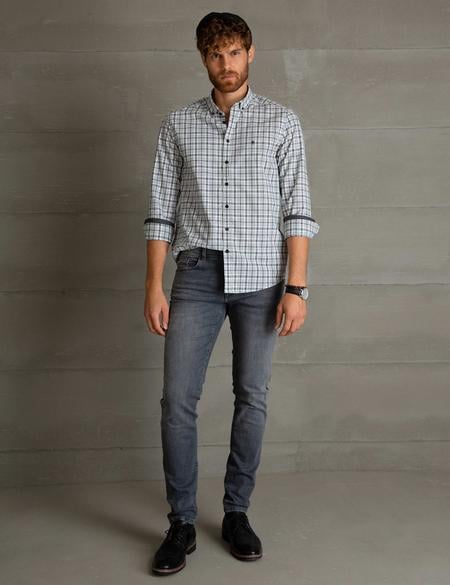 Gri Slim Fit Gömlek - 50194034024