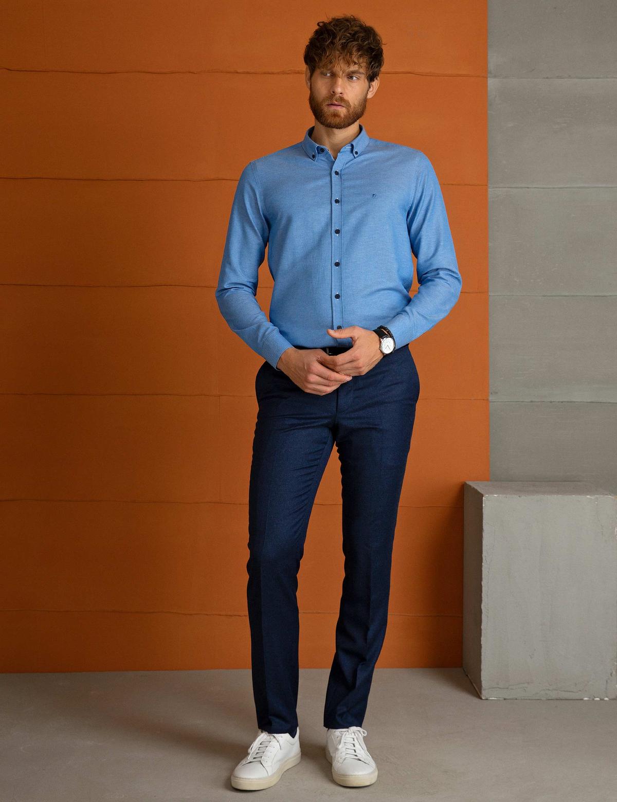 Mavi Slim Fit Gömlek