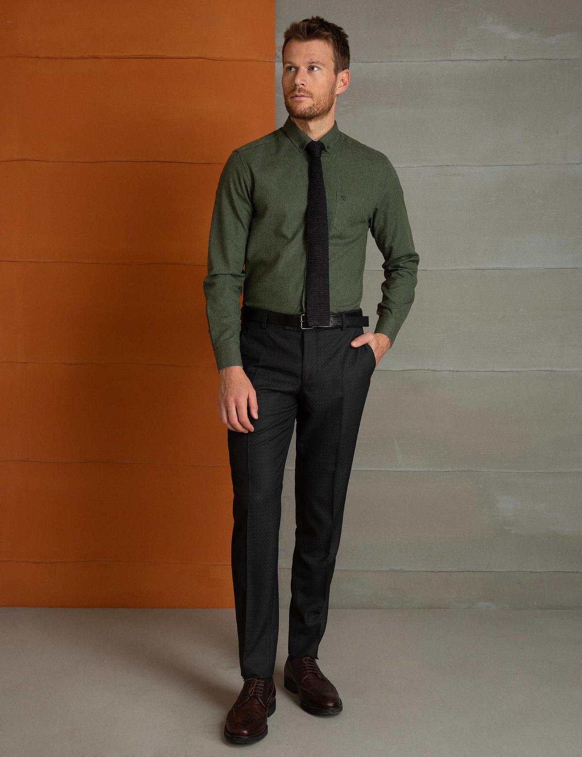 Yeşil Regular Fit Gömlek