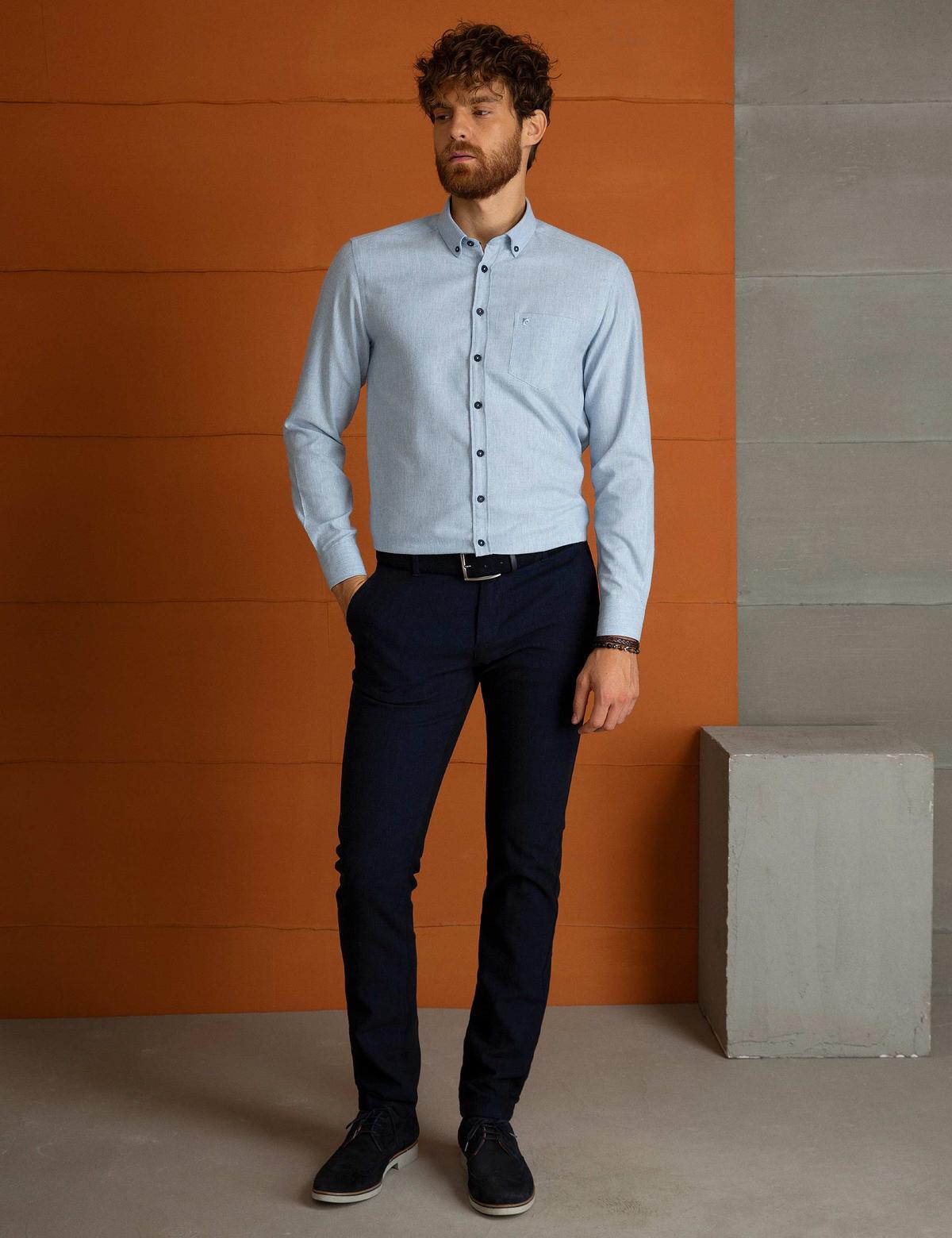 Açık Mavi Regular Fit Gömlek