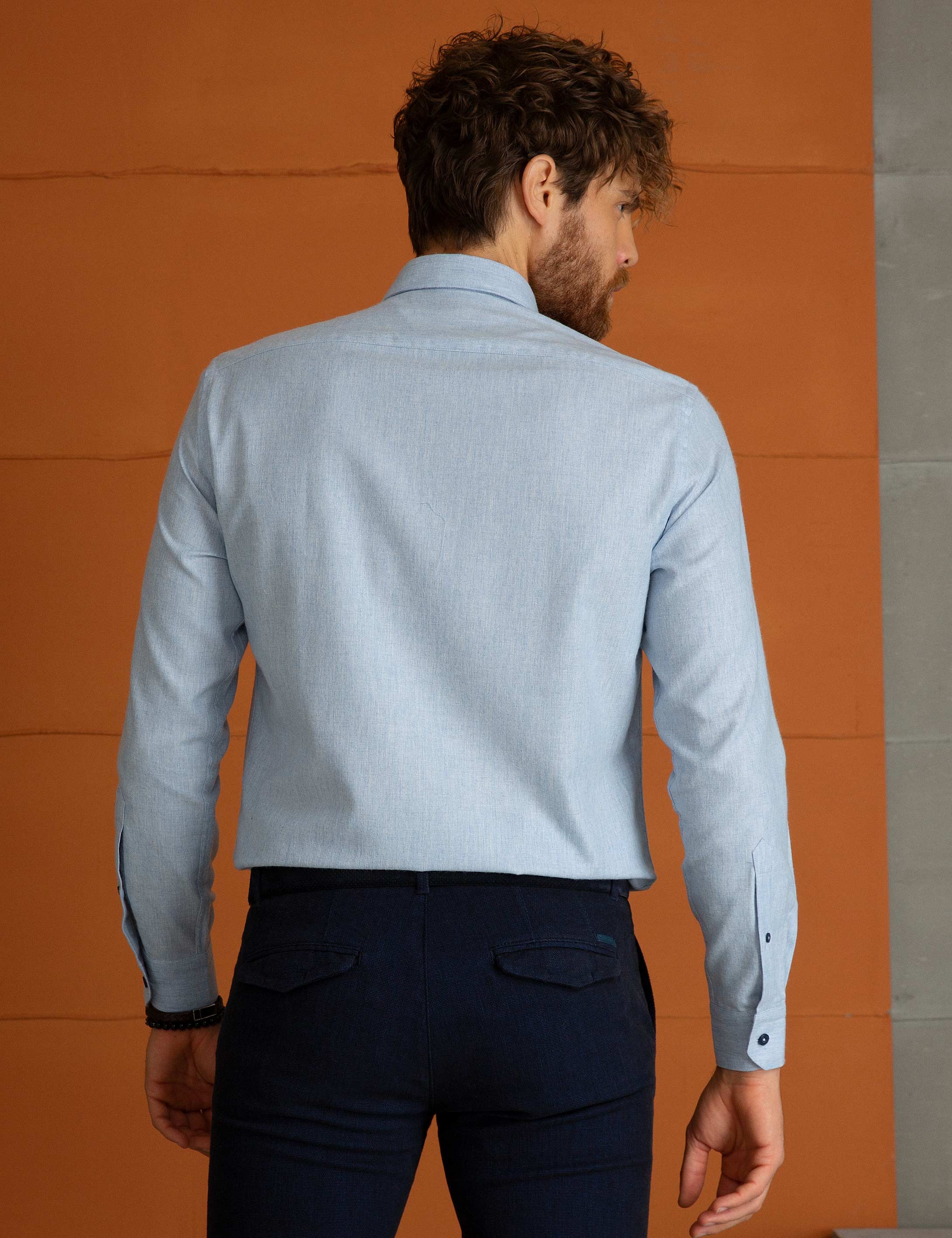 Açık Mavi Regular Fit Gömlek - Image 3