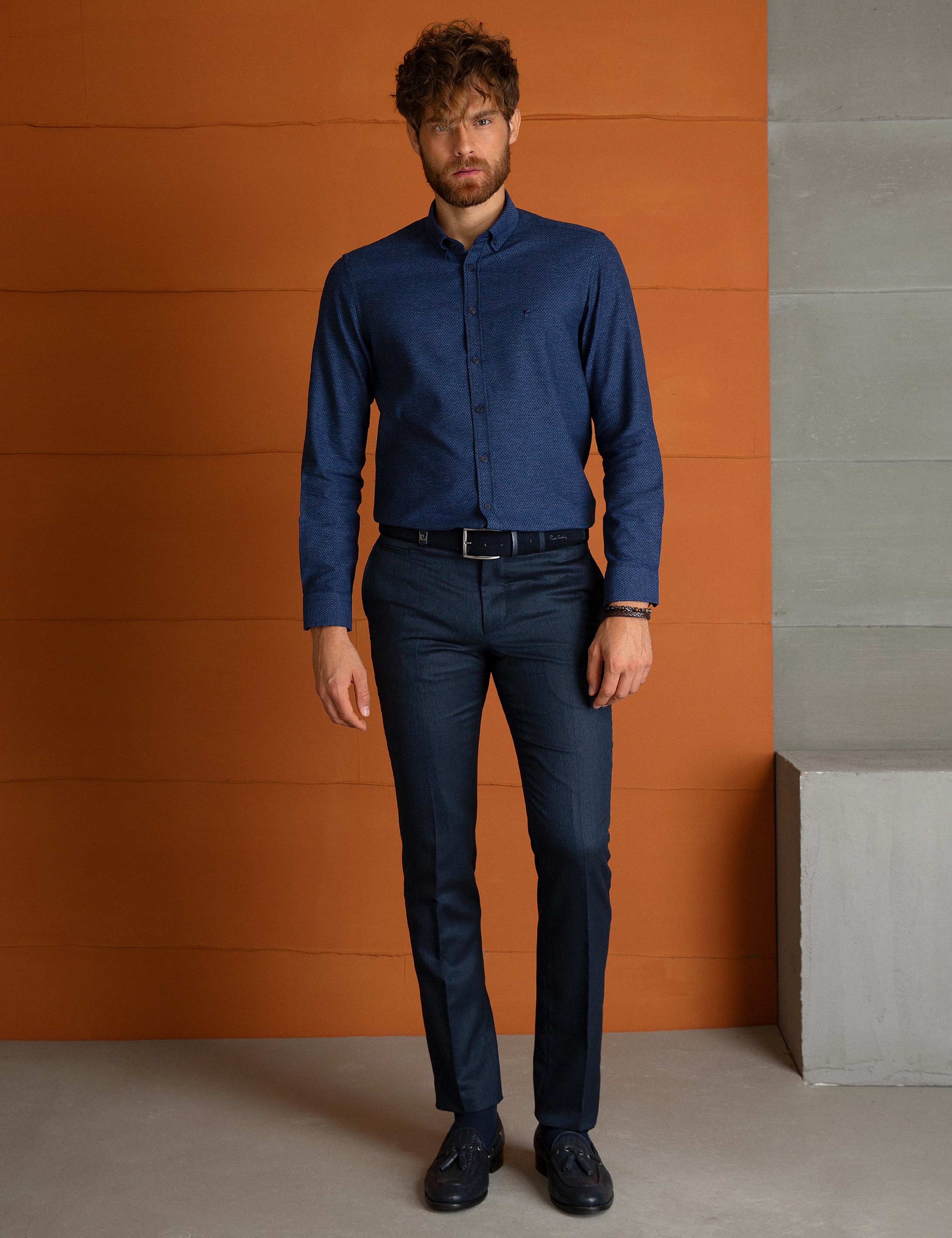 Lacivert Slim Fit Gömlek - Image 1