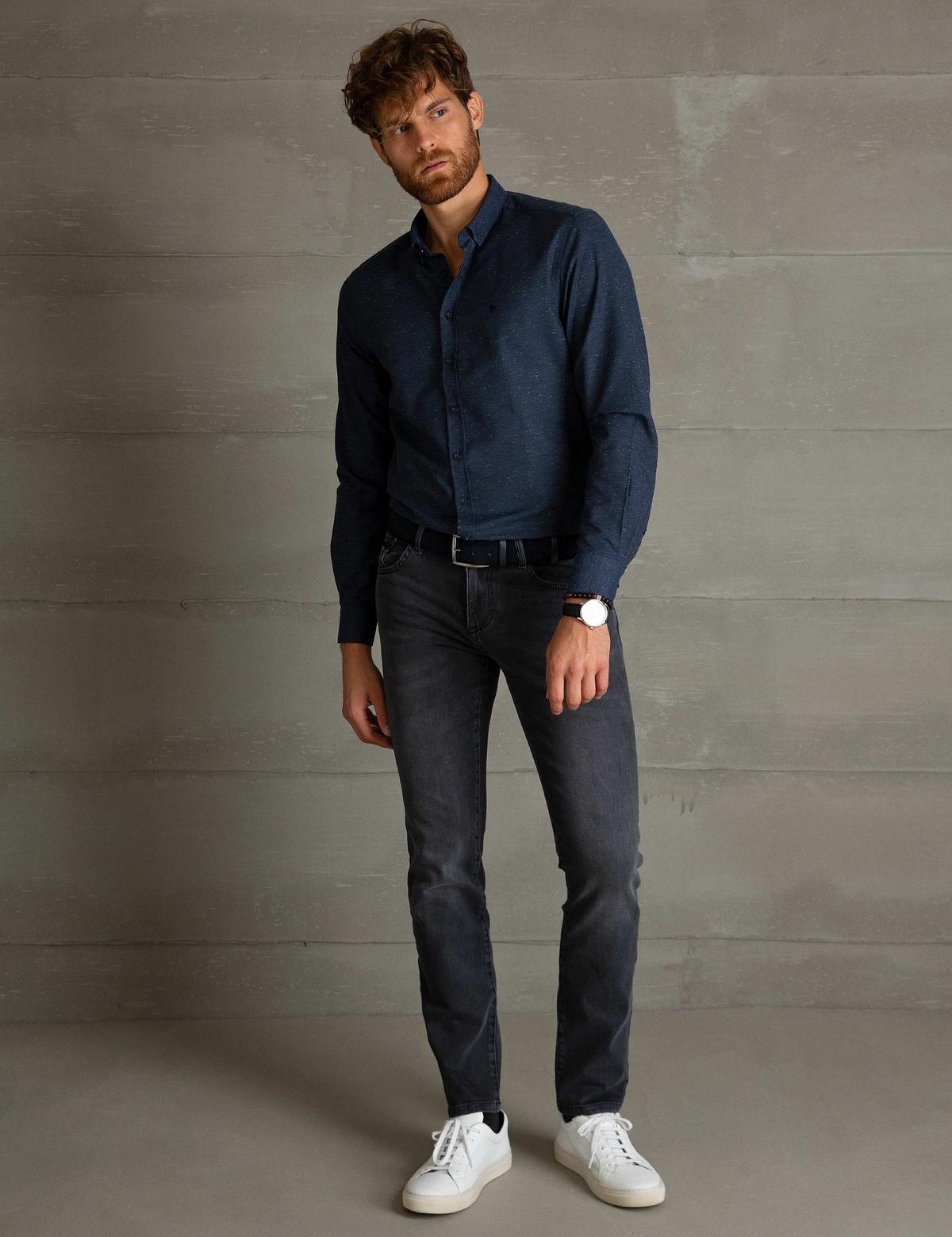 Lacivert Slim Fit Gömlek