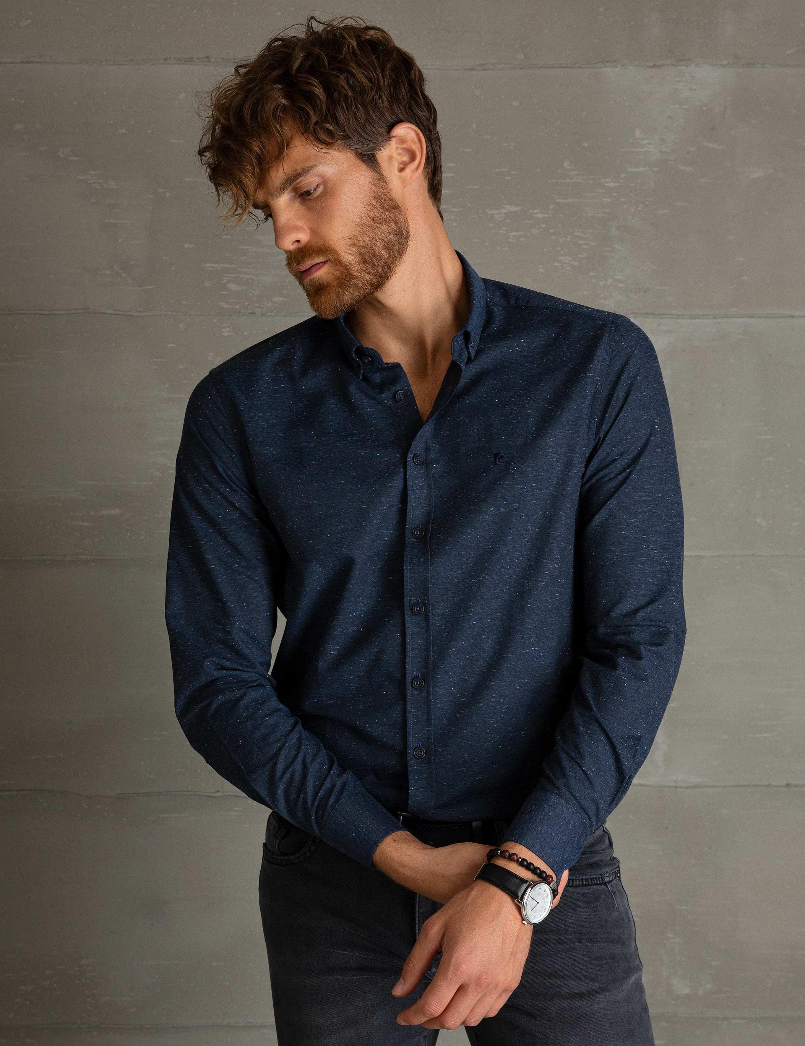 Lacivert Slim Fit Gömlek