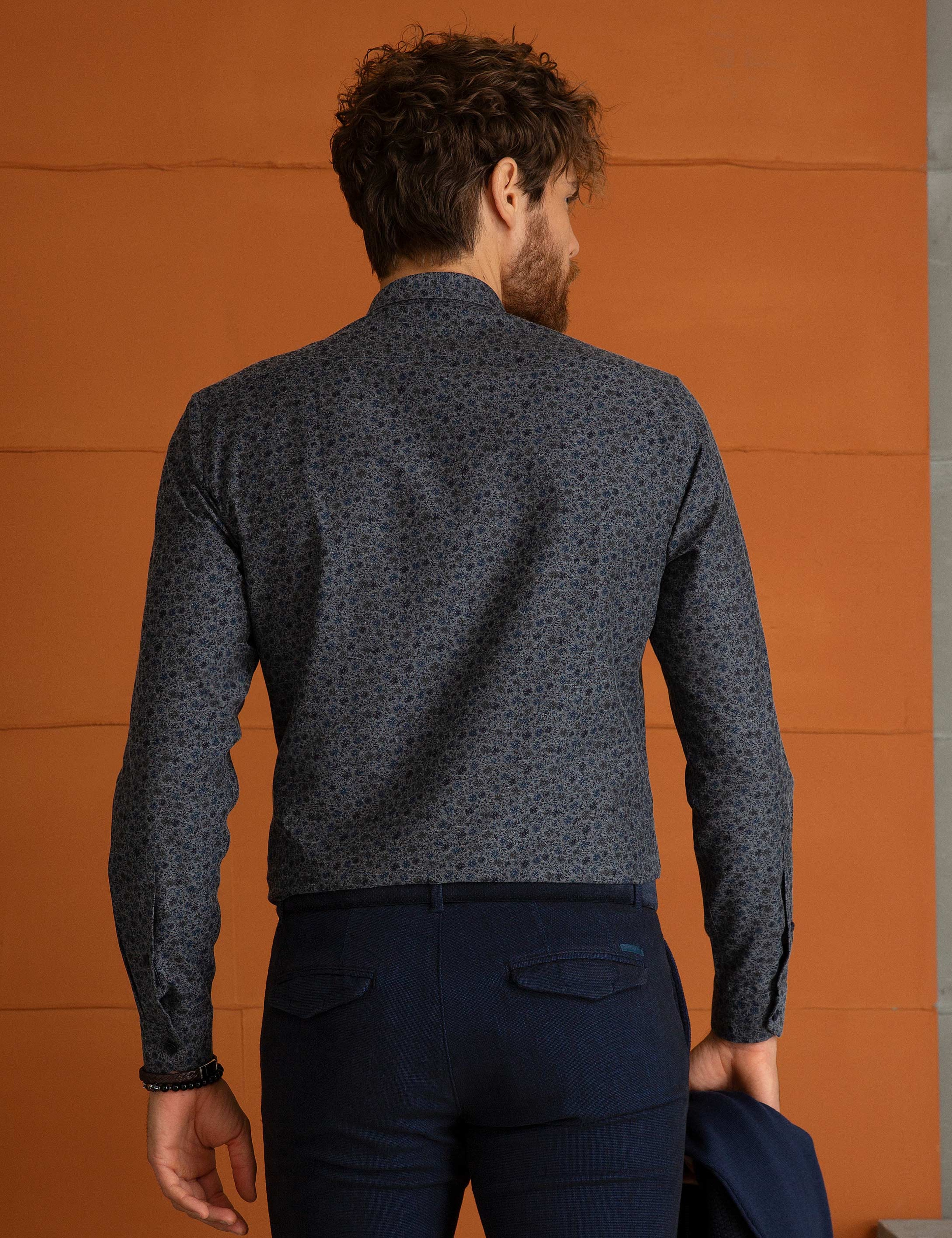 Lacivert Slim Fit Gömlek - Image 3