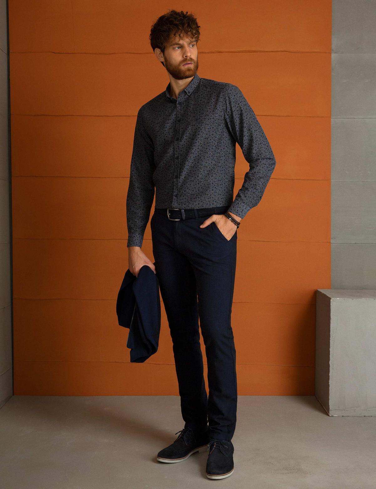 Lacivert Slim Fit Gömlek