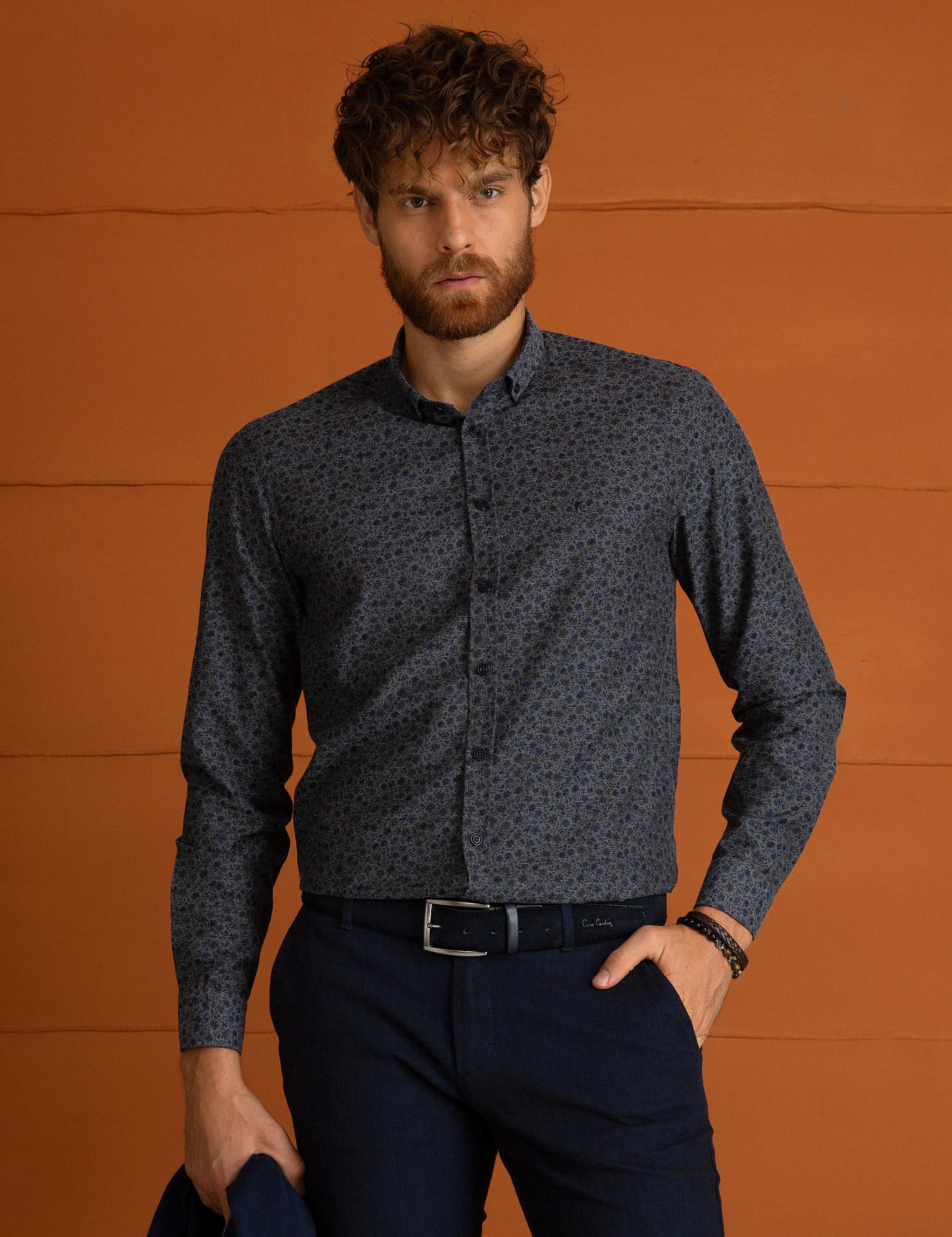 Lacivert Slim Fit Gömlek - Image 2