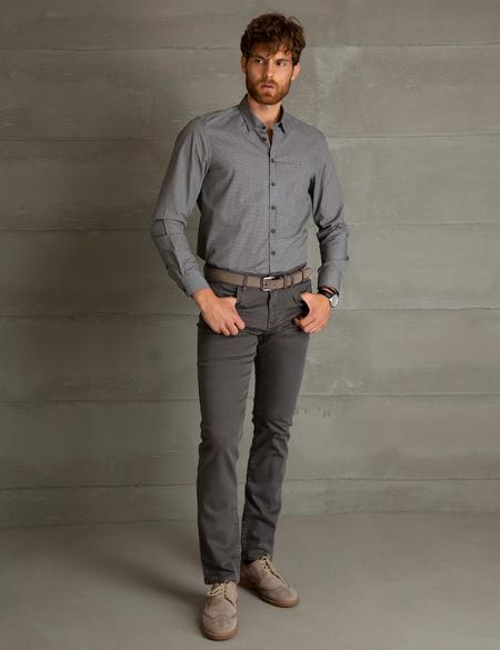 Gri Slim Fit Gömlek - 50194676001