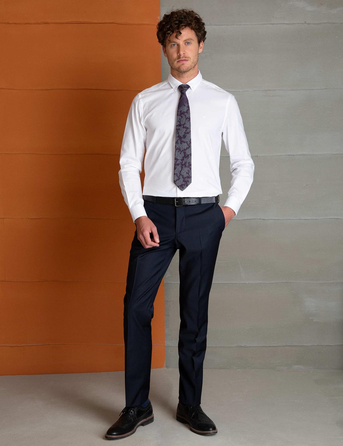 Beyaz Slim Fit Gömlek