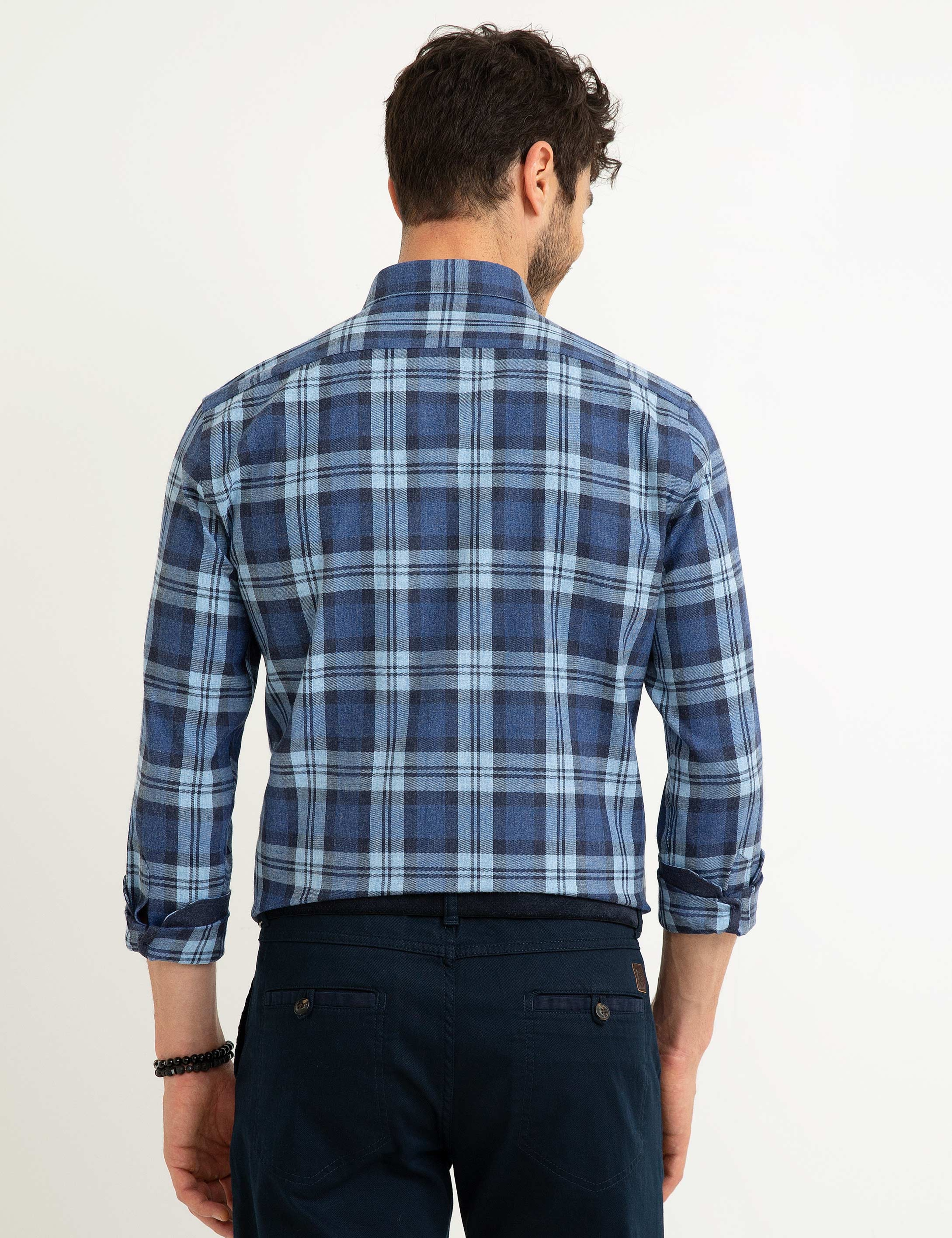 Lacivert Slim Fit Gömlek - Image 3