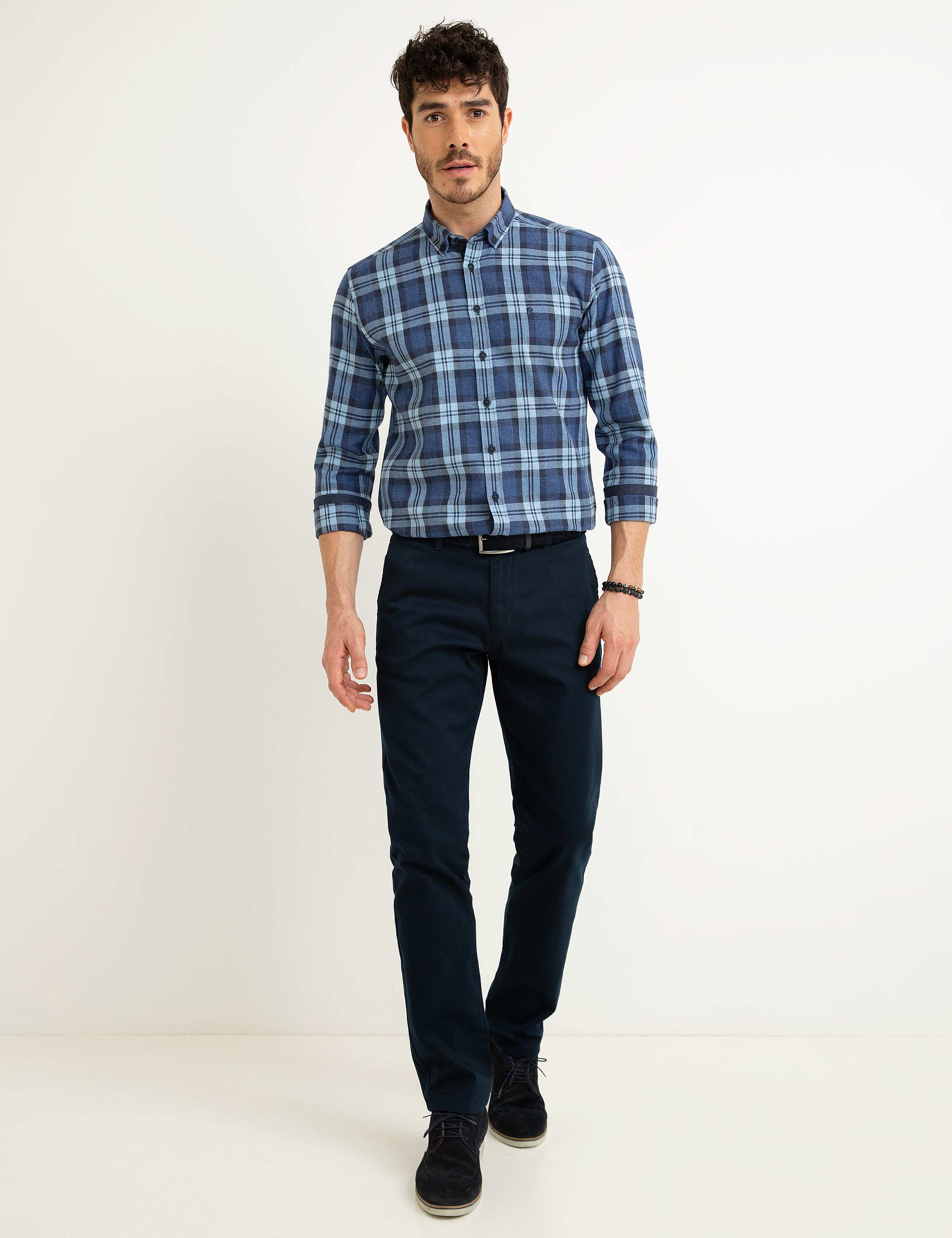 Lacivert Slim Fit Gömlek - Image 1
