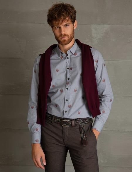 Siyah Slim Fit Uzun Kollu Gömlek - 50193488014