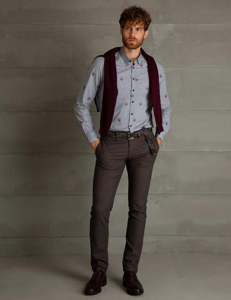 Siyah Slim Fit Uzun Kollu Gömlek - 50193488014