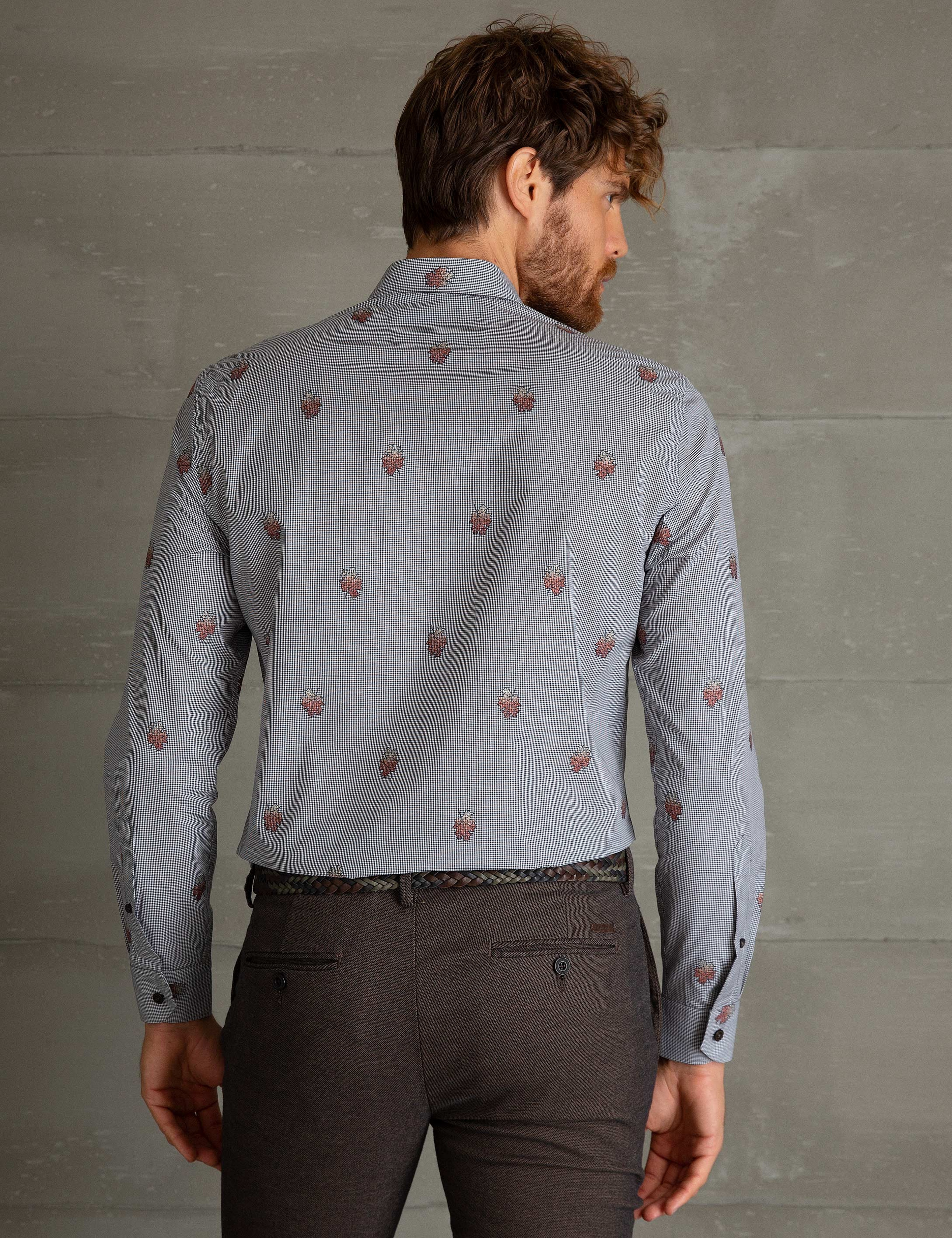 Siyah Slim Fit Uzun Kollu Gömlek - Image 3