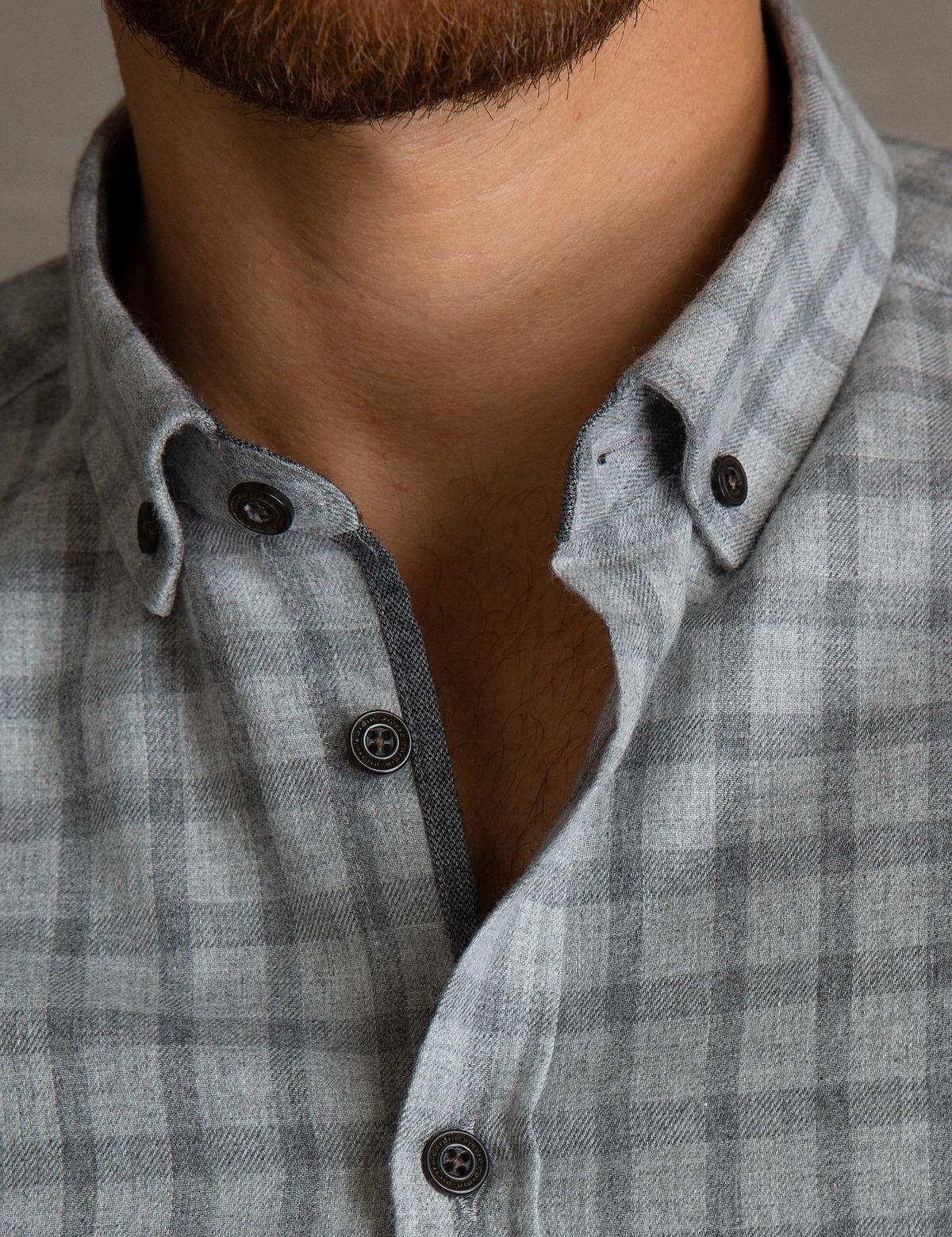 Açık Gri Slim Fit Gömlek - 50193965002