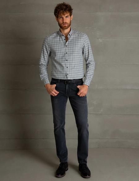 Açık Gri Slim Fit Gömlek - 50193965002