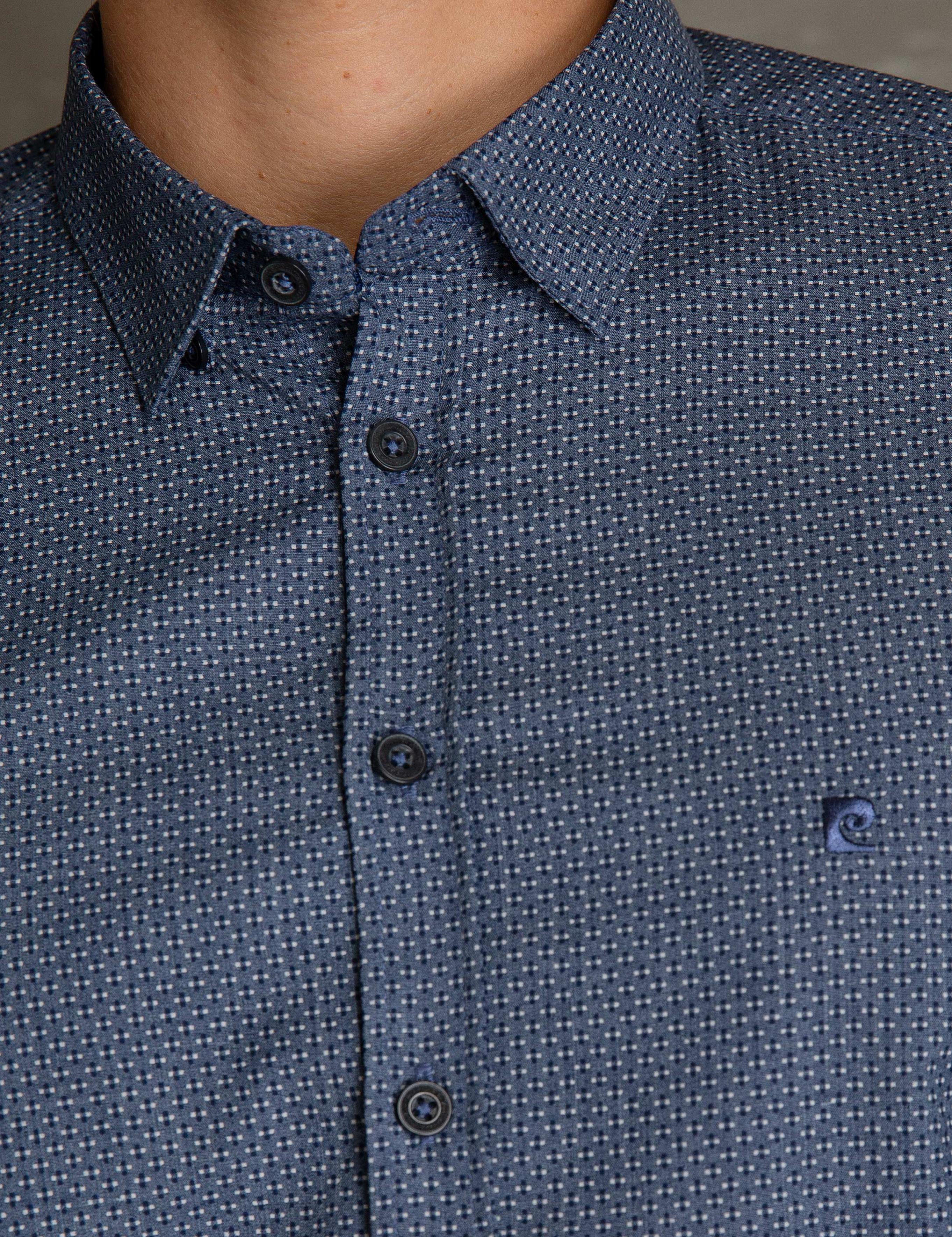 Lacivert Slim Fit Uzun Kollu Gömlek