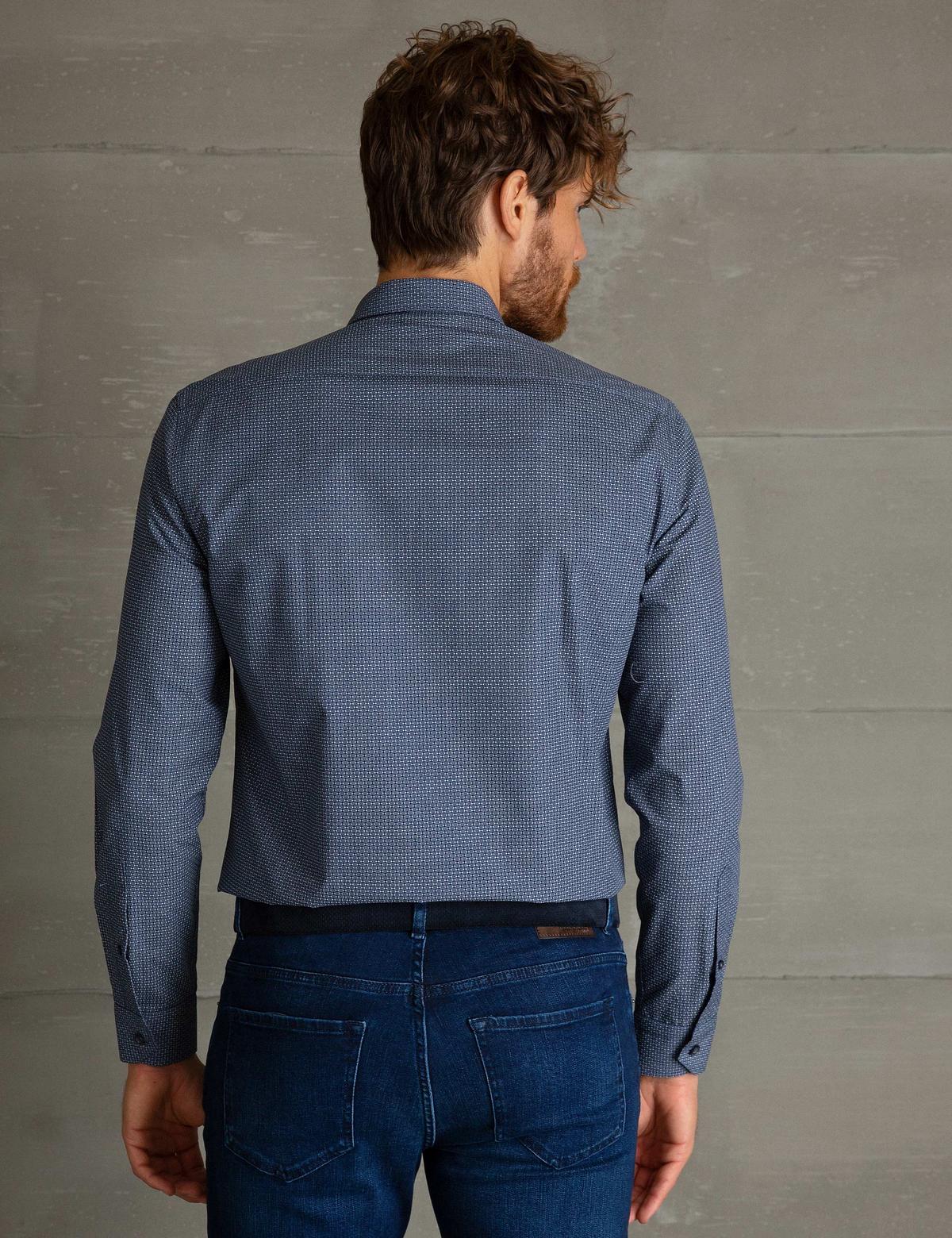 Lacivert Slim Fit Uzun Kollu Gömlek - 50194676016