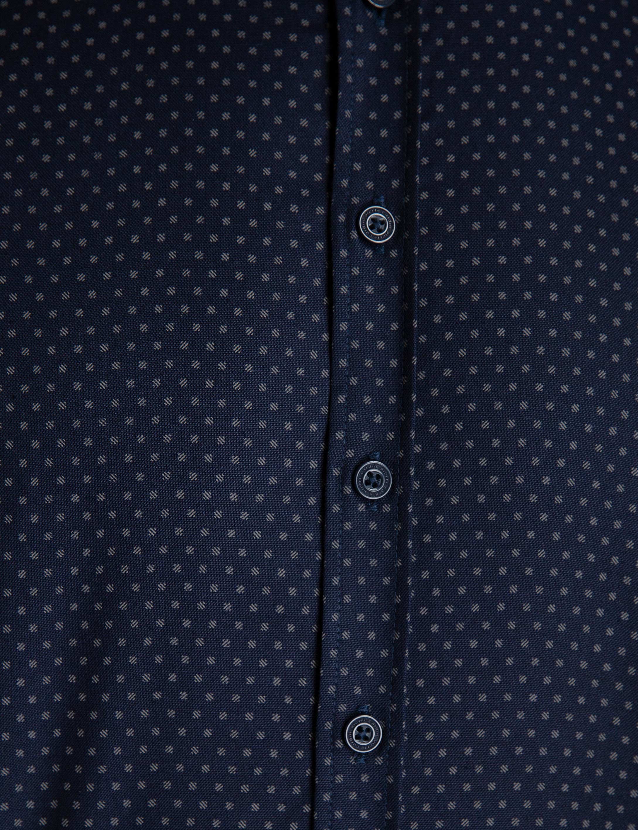 Lacivert Slim Fit Gömlek - Image 4