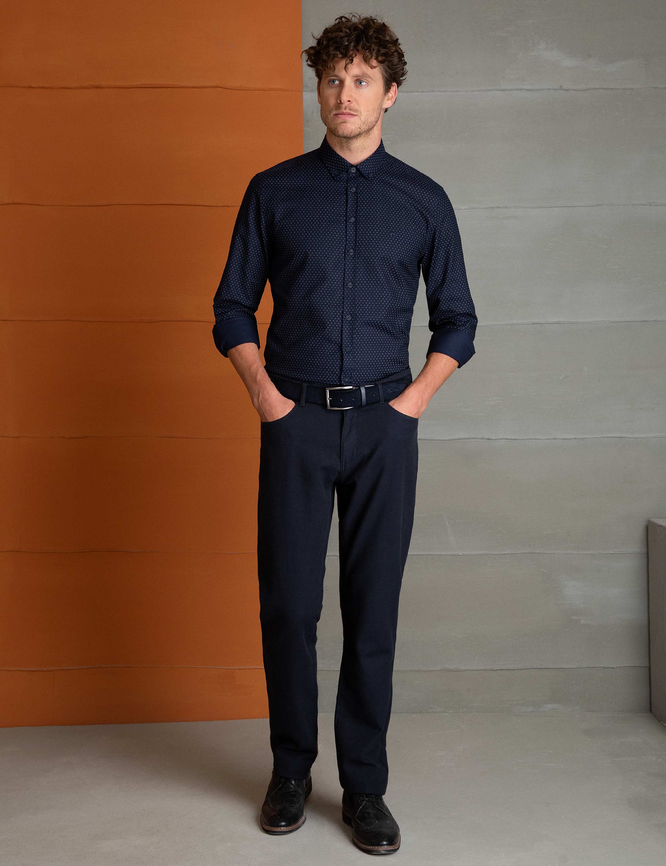 Lacivert Slim Fit Gömlek - Image 1