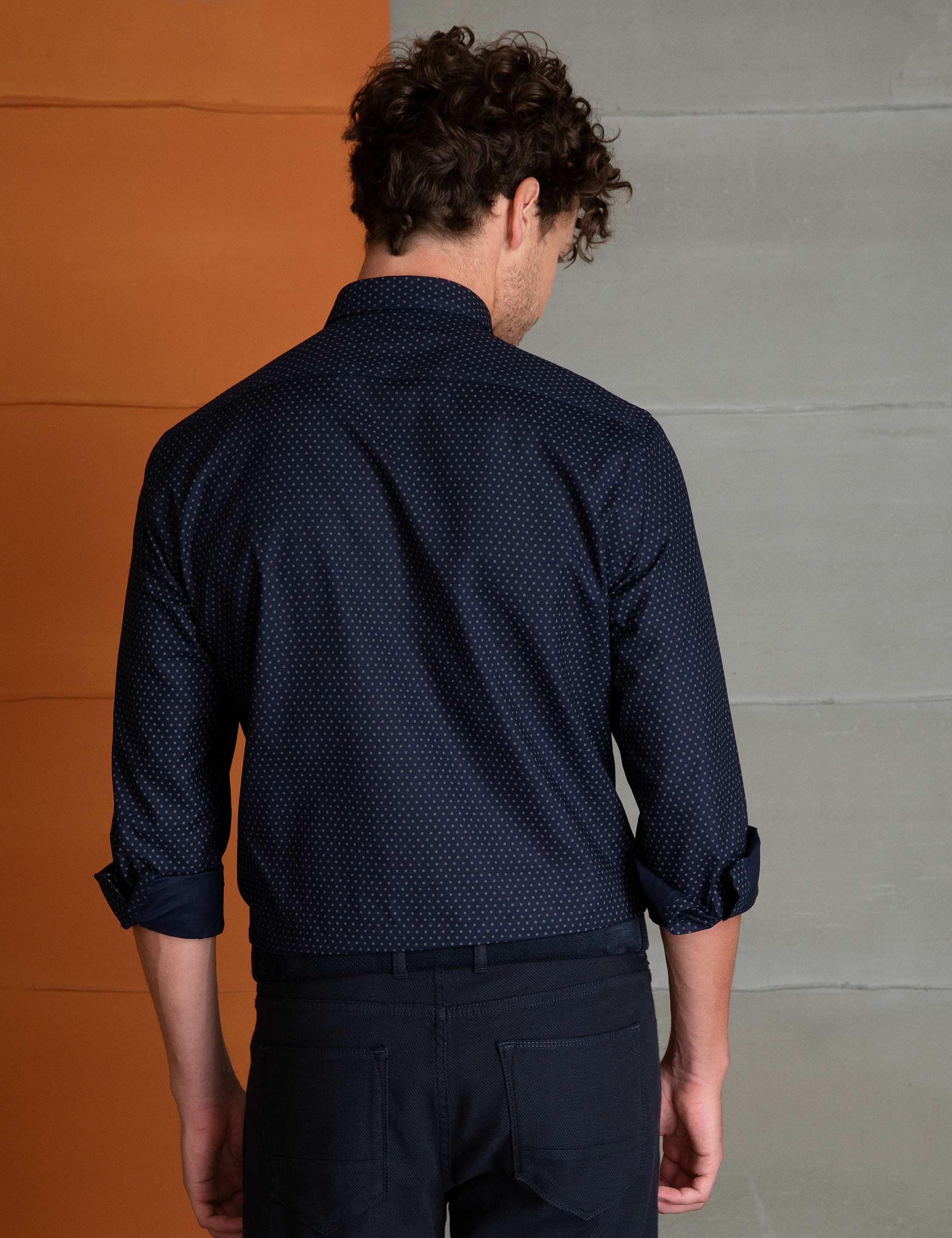 Lacivert Slim Fit Gömlek - Image 3
