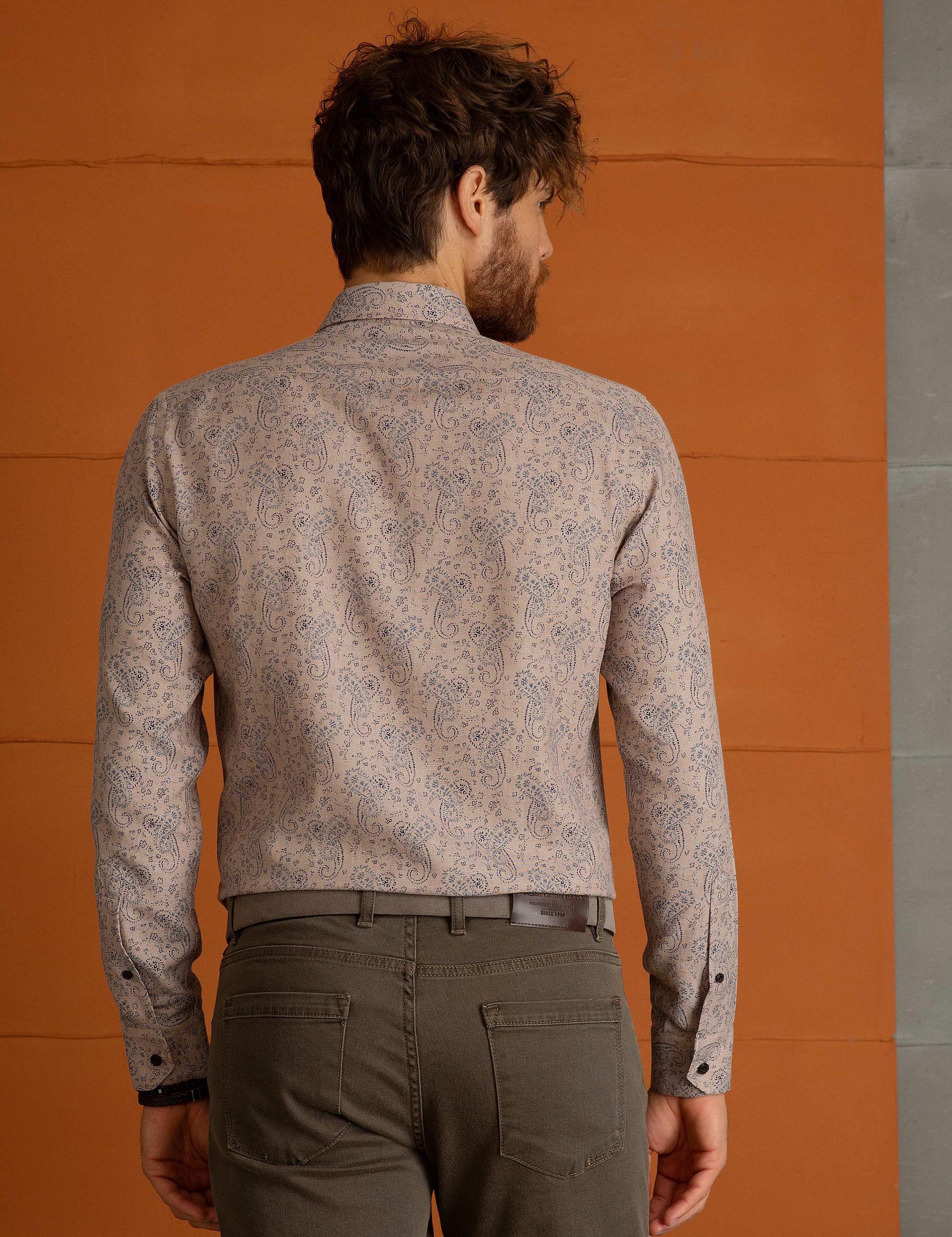 Bej Slim Fit Gömlek