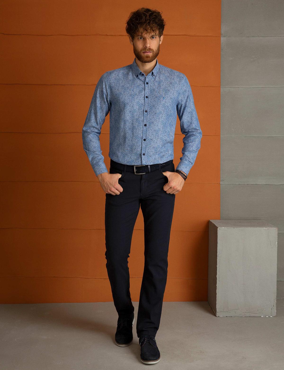 Mavi Slim Fit Gömlek