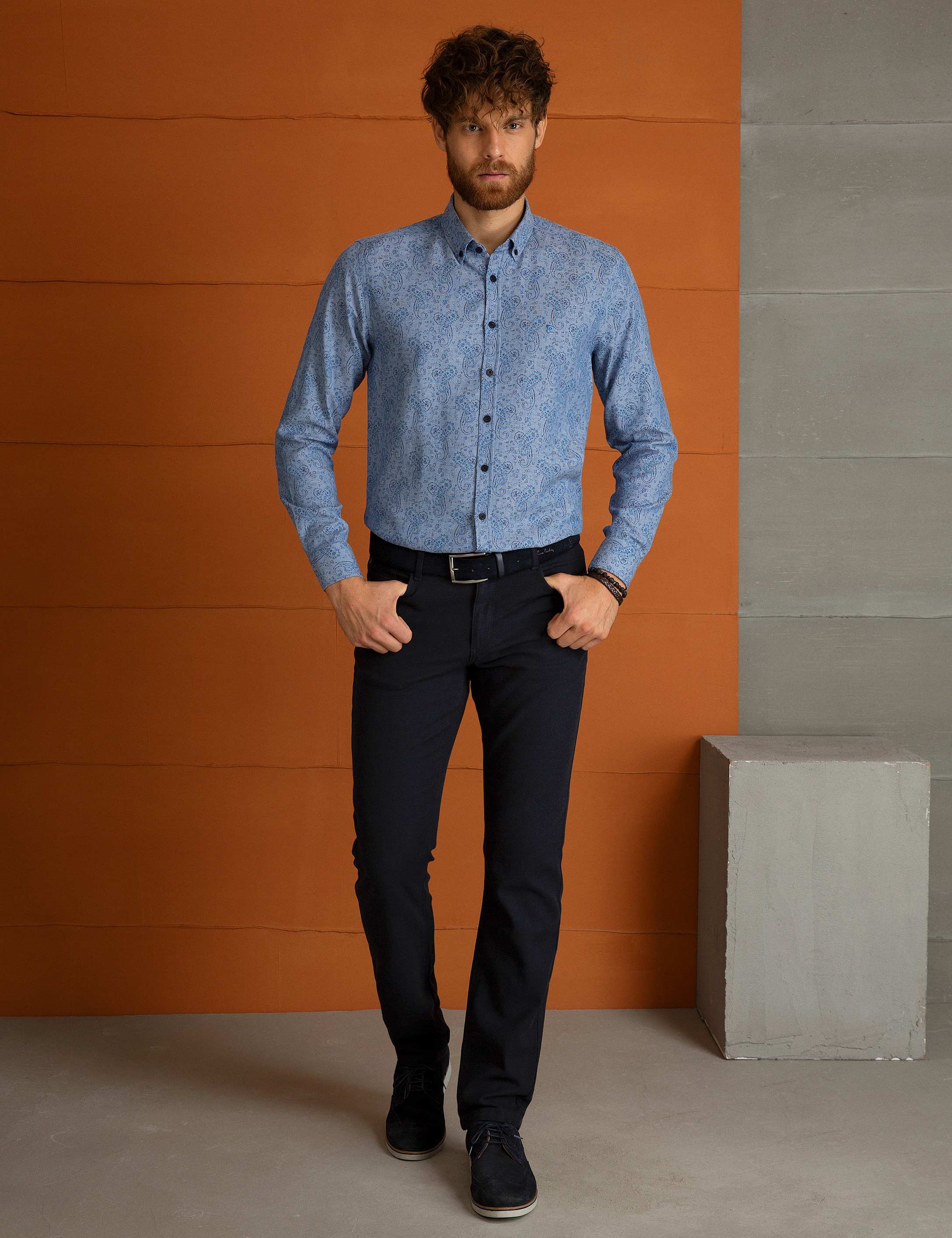 Mavi Slim Fit Gömlek - Image 1