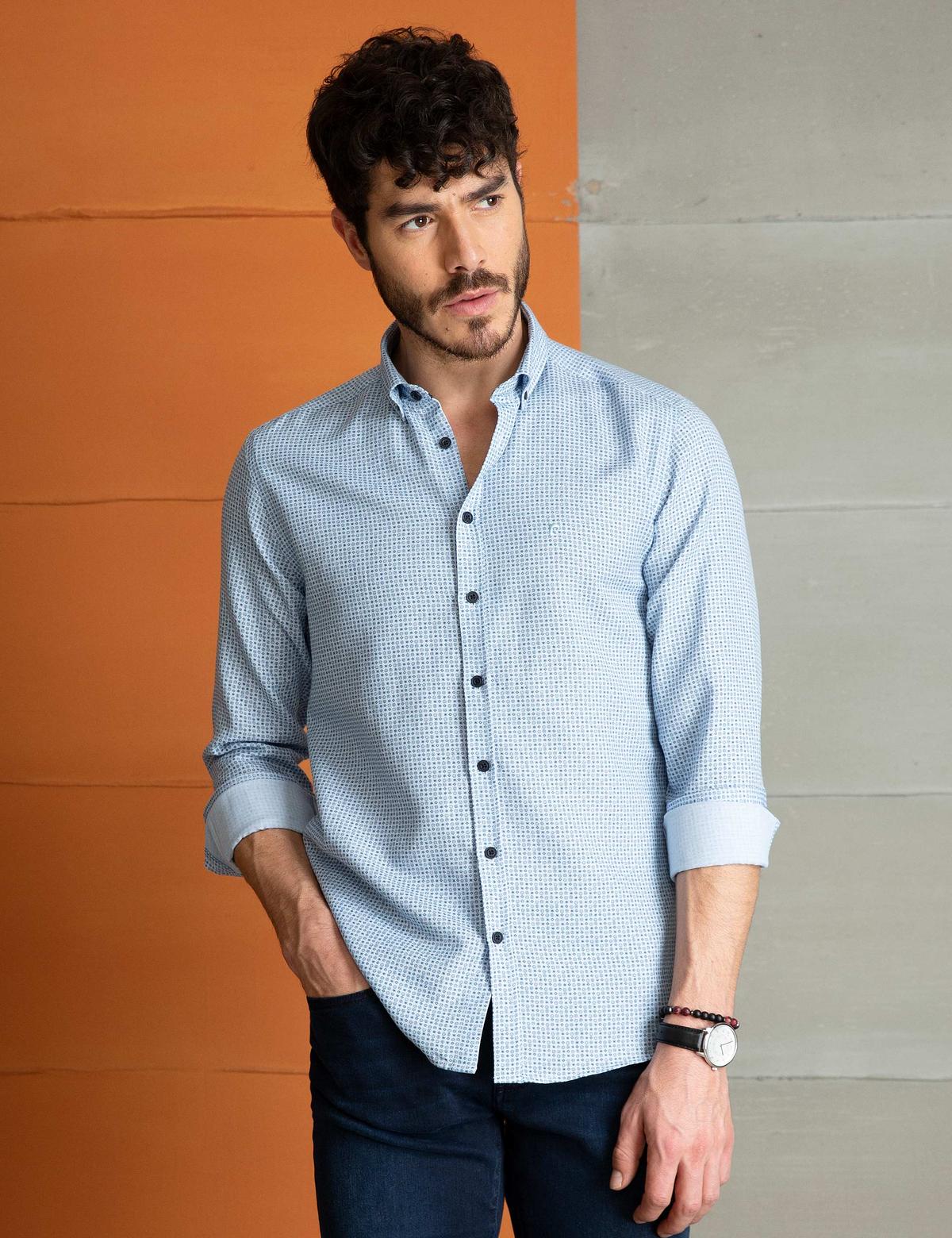 Mavi Slim Fit Gömlek