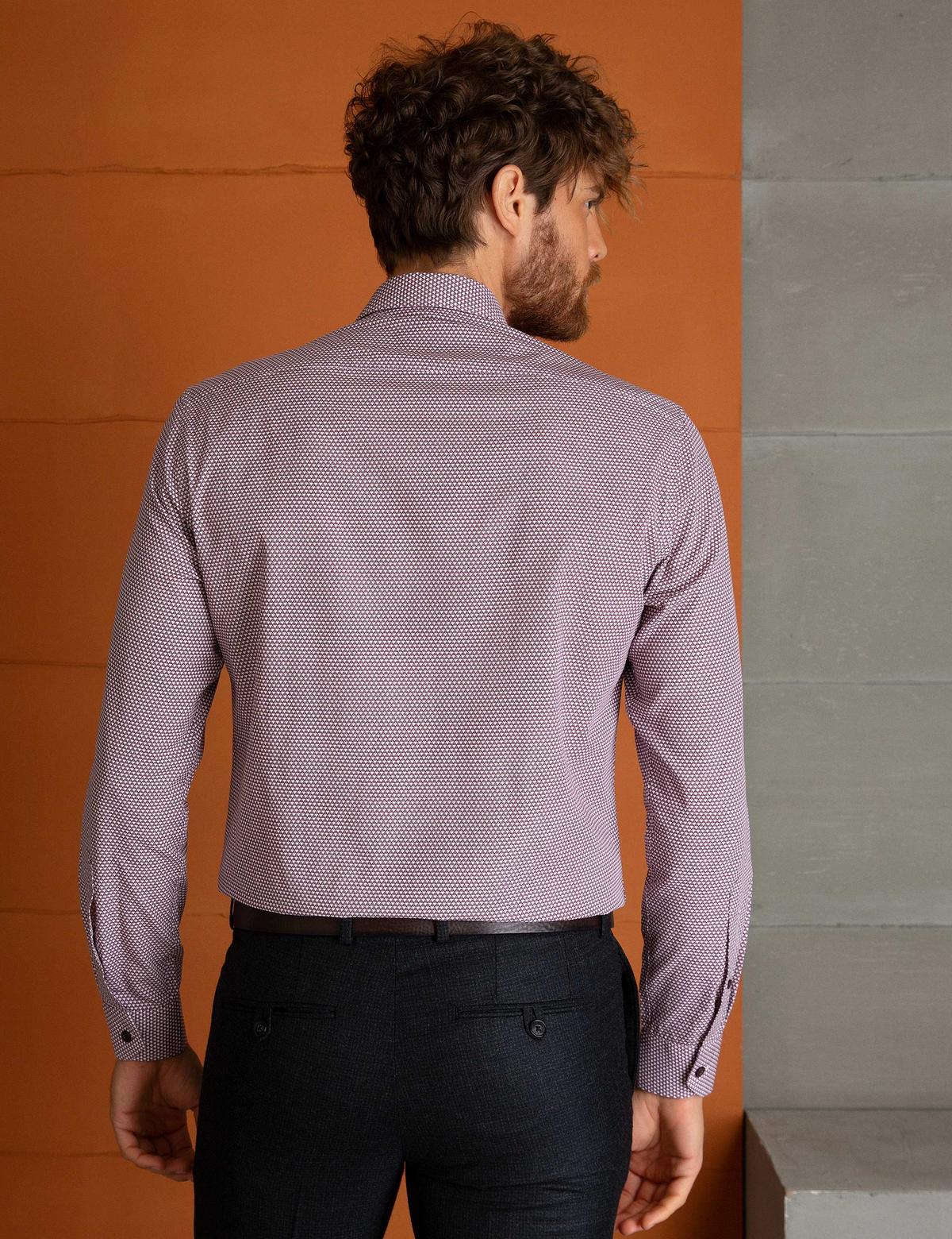 Kırmızı Slim Fit Uzun Kollu Gömlek - 50194917010