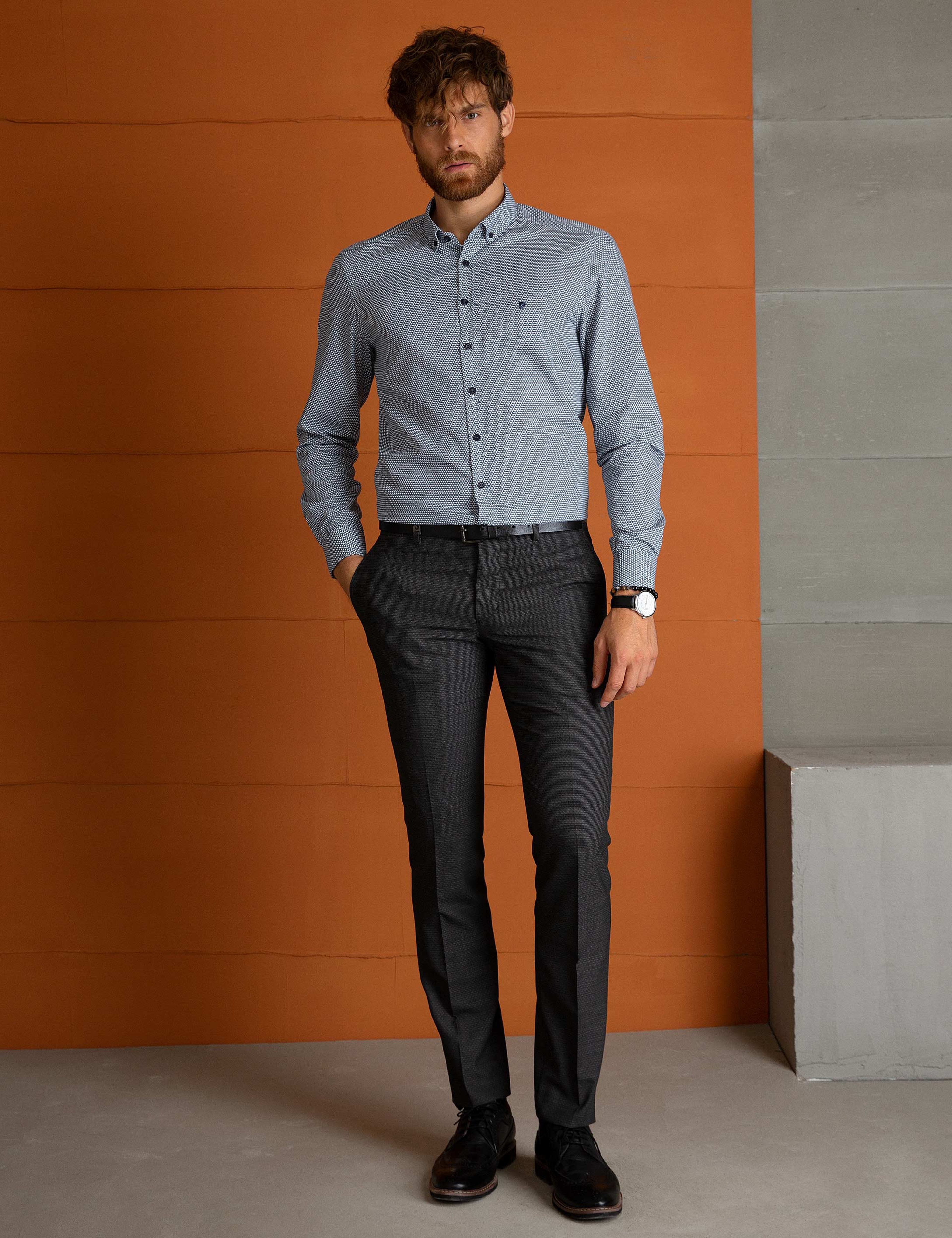 Lacivert Slim Fit Gömlek